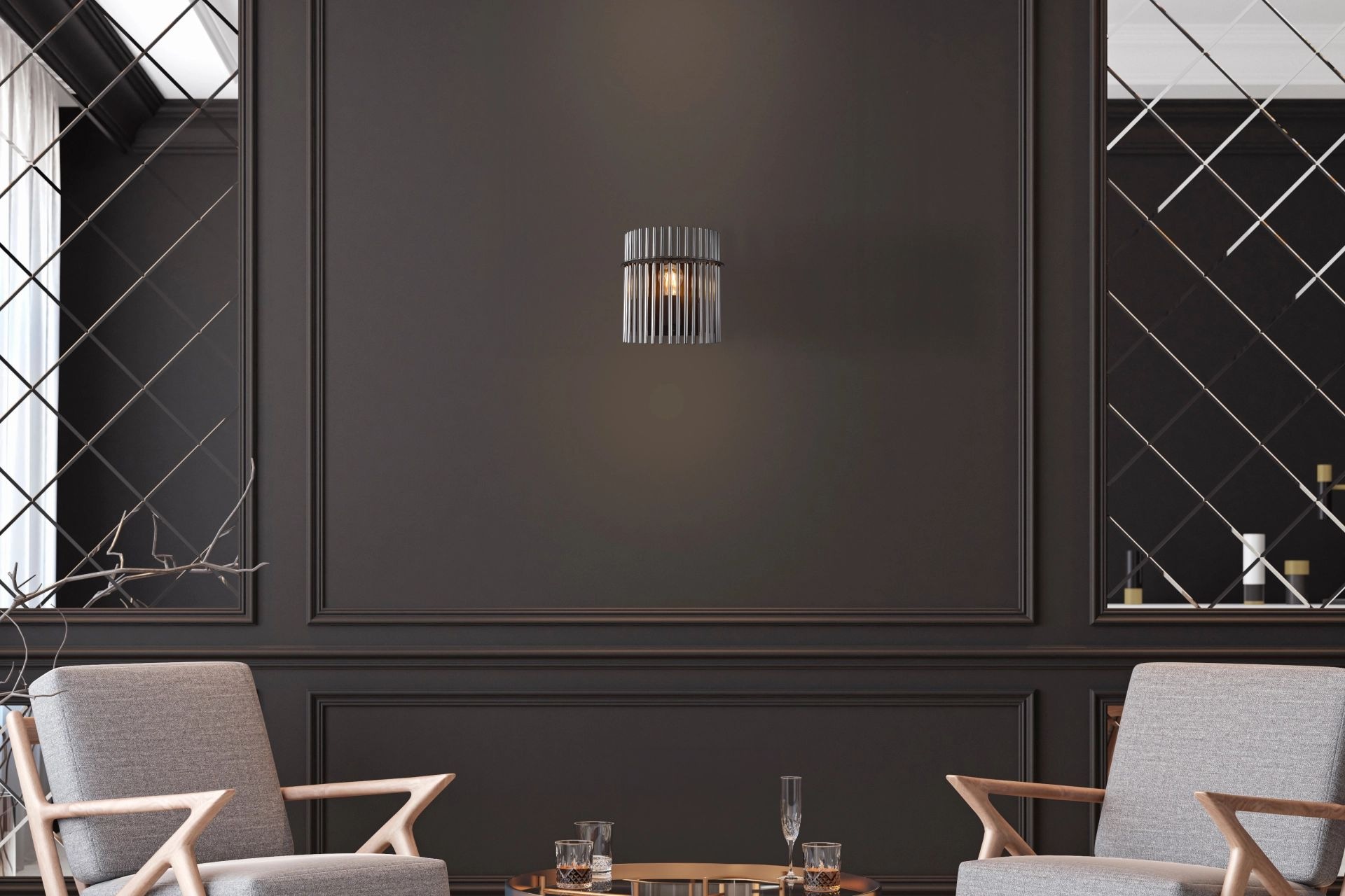 GLOBO LIGHTING LED Wandleuchte »GORLEY«, 1 flammig, Leuchtmittel E27 | ohne Leuchtmittel, Glasstäbe-Schirm-Muster