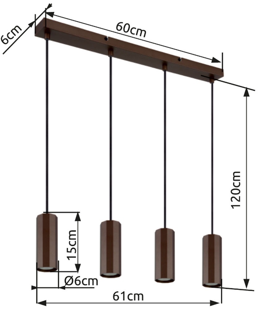 GLOBO LIGHTING Hängeleuchte »JAMES« GU10 1 Stk. Hängelampe Esszimmer-Leuchte Esstischleuchte Wohnzimmer