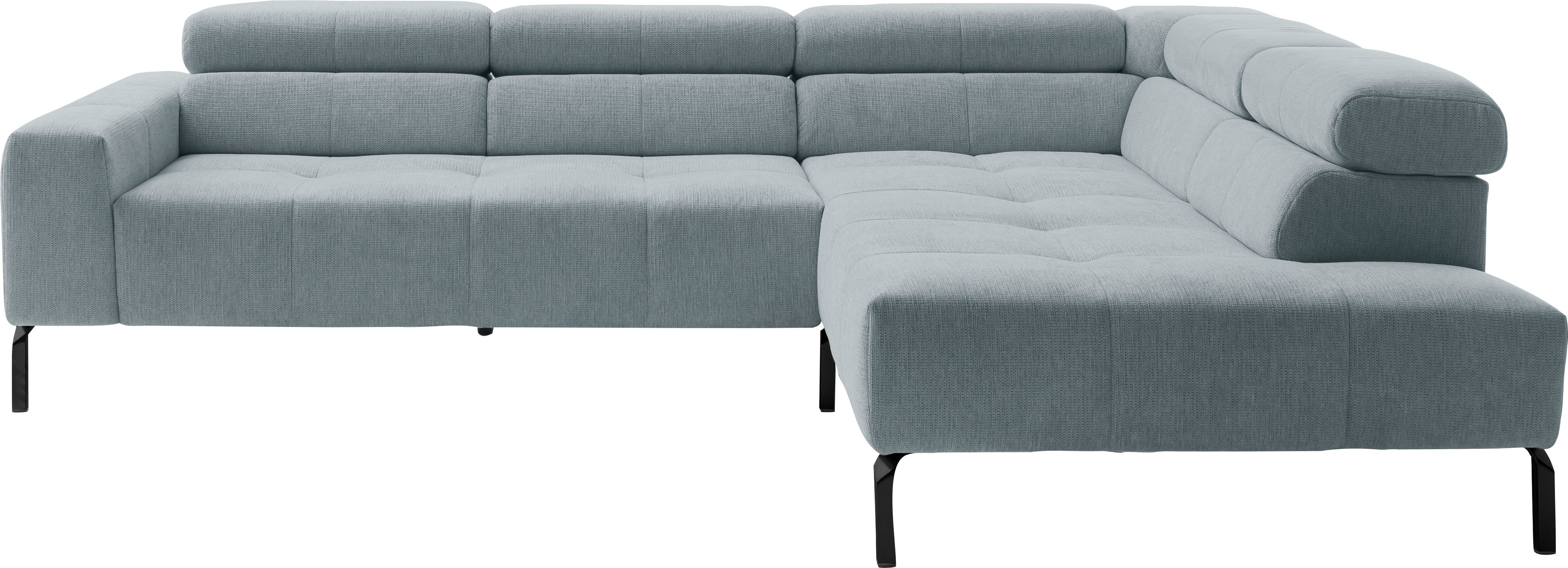 Home affaire Ecksofa "Claya Move, L-Form, Kopf- & Rückenverstellung, Breite 282 cm" Moderne Steppung, weicher Polsteraufbau & saugroboterfreundliche Höhe