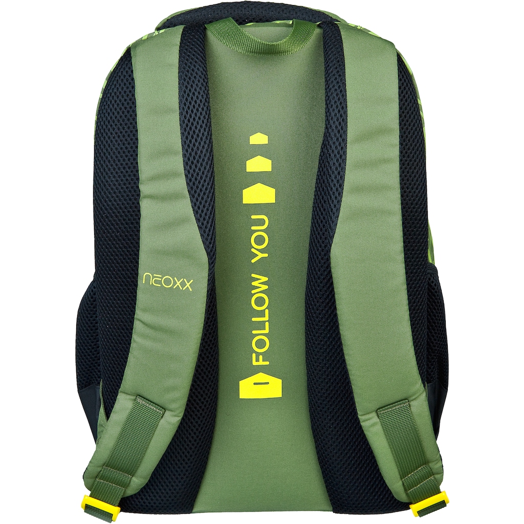 neoxx Schulrucksack »Fly, Ready for Green«, Reflektionsnaht