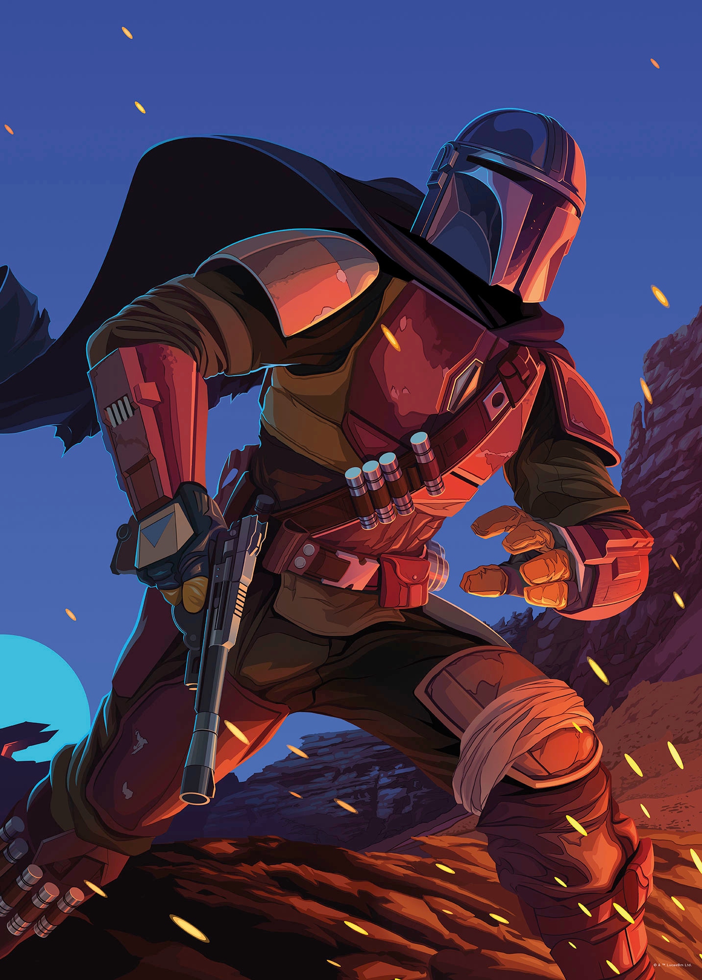 Komar Bild "Mandalorian Ambush" Disney  Star Wars 1 Stk. tlg. Wandbild zur günstig online kaufen