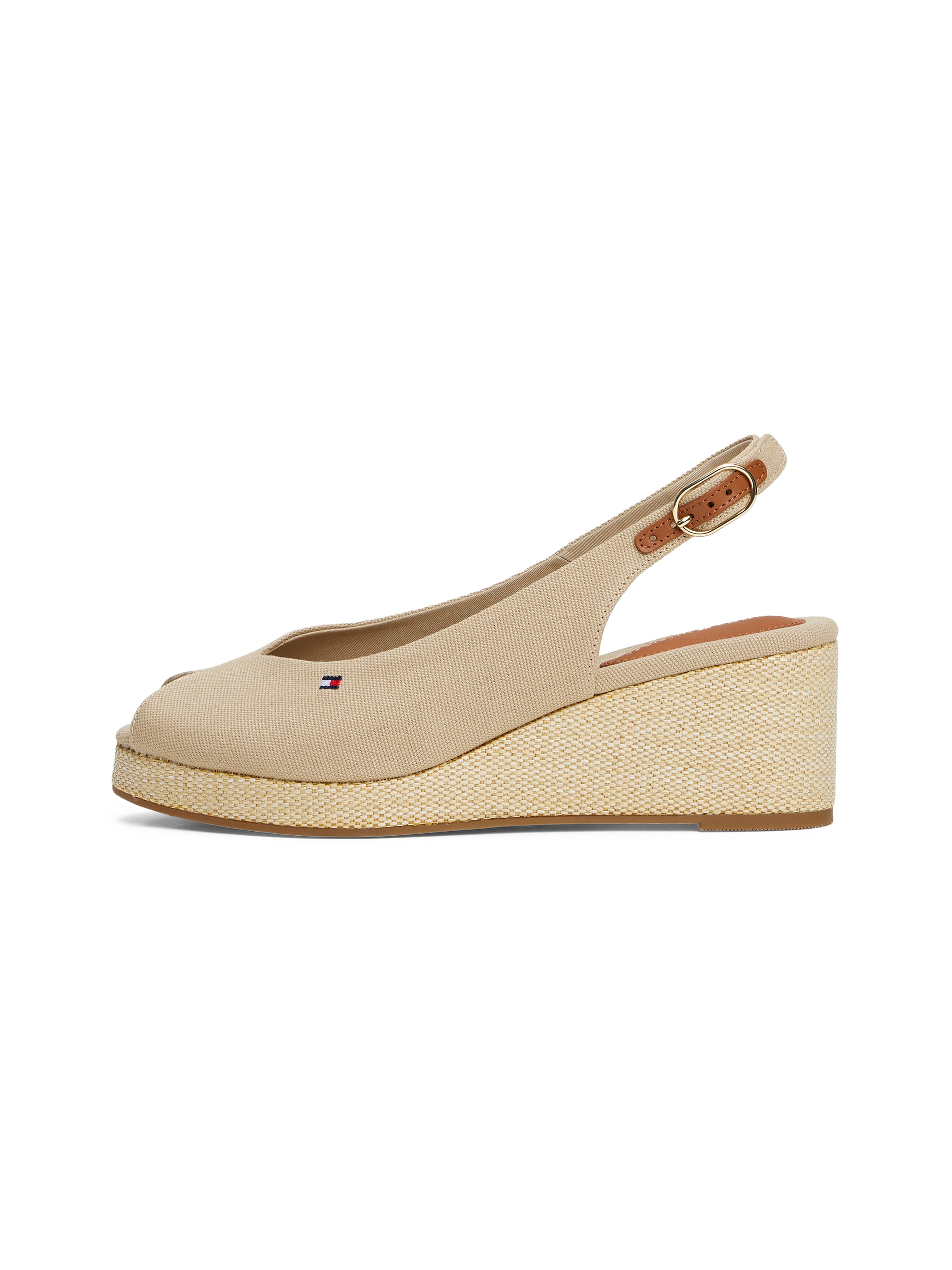 Tommy Hilfiger Keilsandalette »FLAG MID WEDGE ESPAD SLINGBACK«, Plateau, Sommerschuh, Riemchensandale mit verstellbarer Schnalle