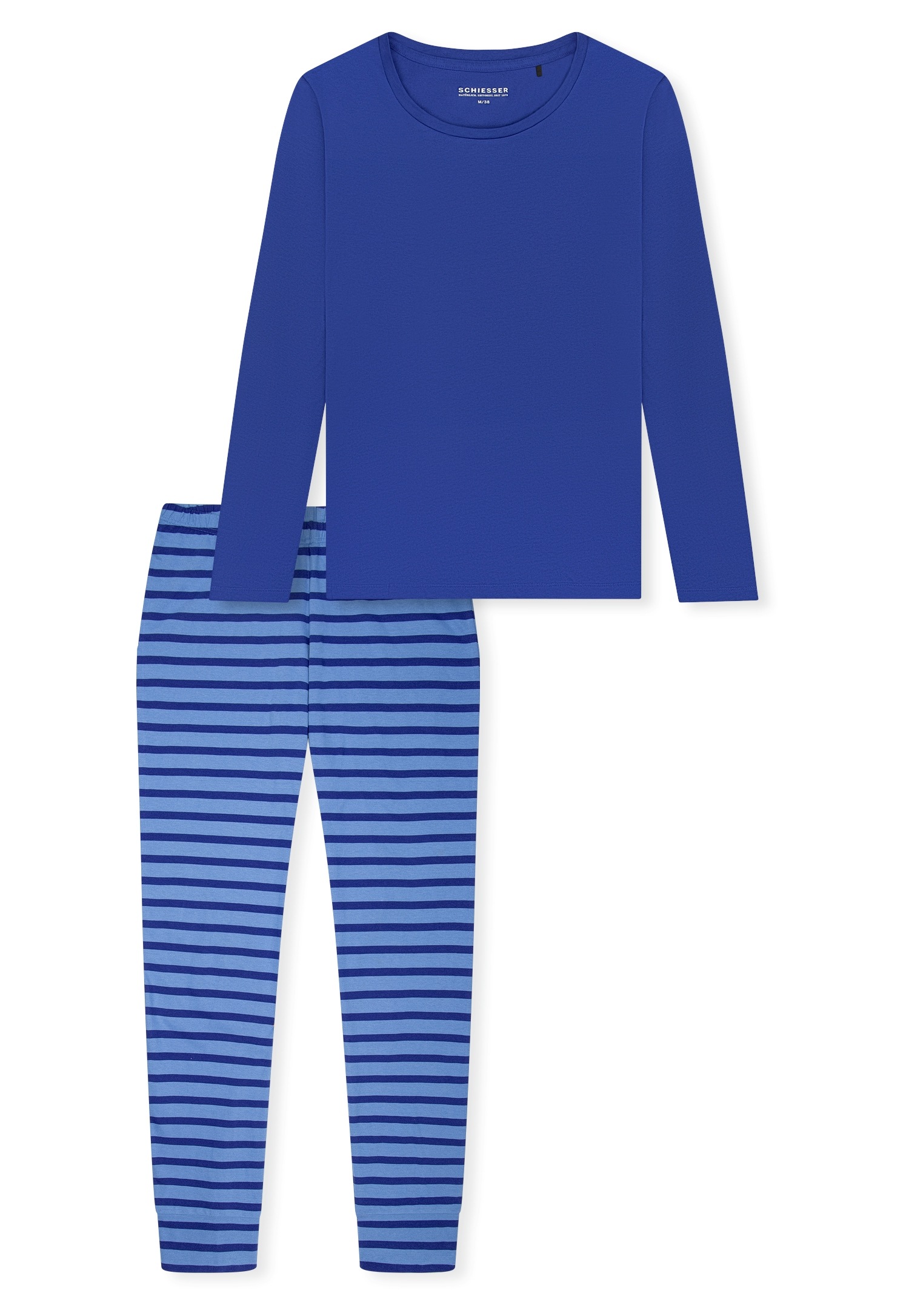 Schiesser Schlafanzug "Casual Essentials" 2 tlg. mit eingefasster, runder H günstig online kaufen