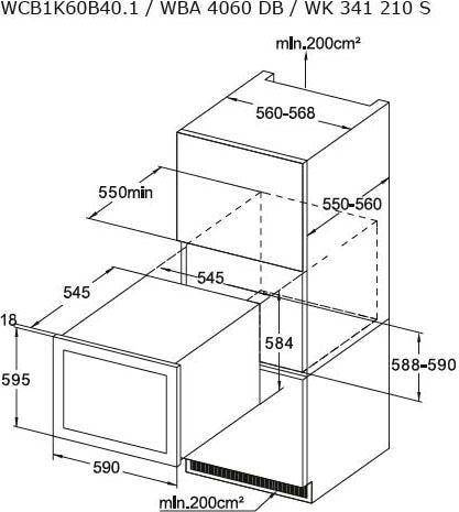 Amica Einbauweinkühlschrank »WK 341 | 40 075l, Standardflaschen á LED-Beleuchtung S«, für 210 BAUR