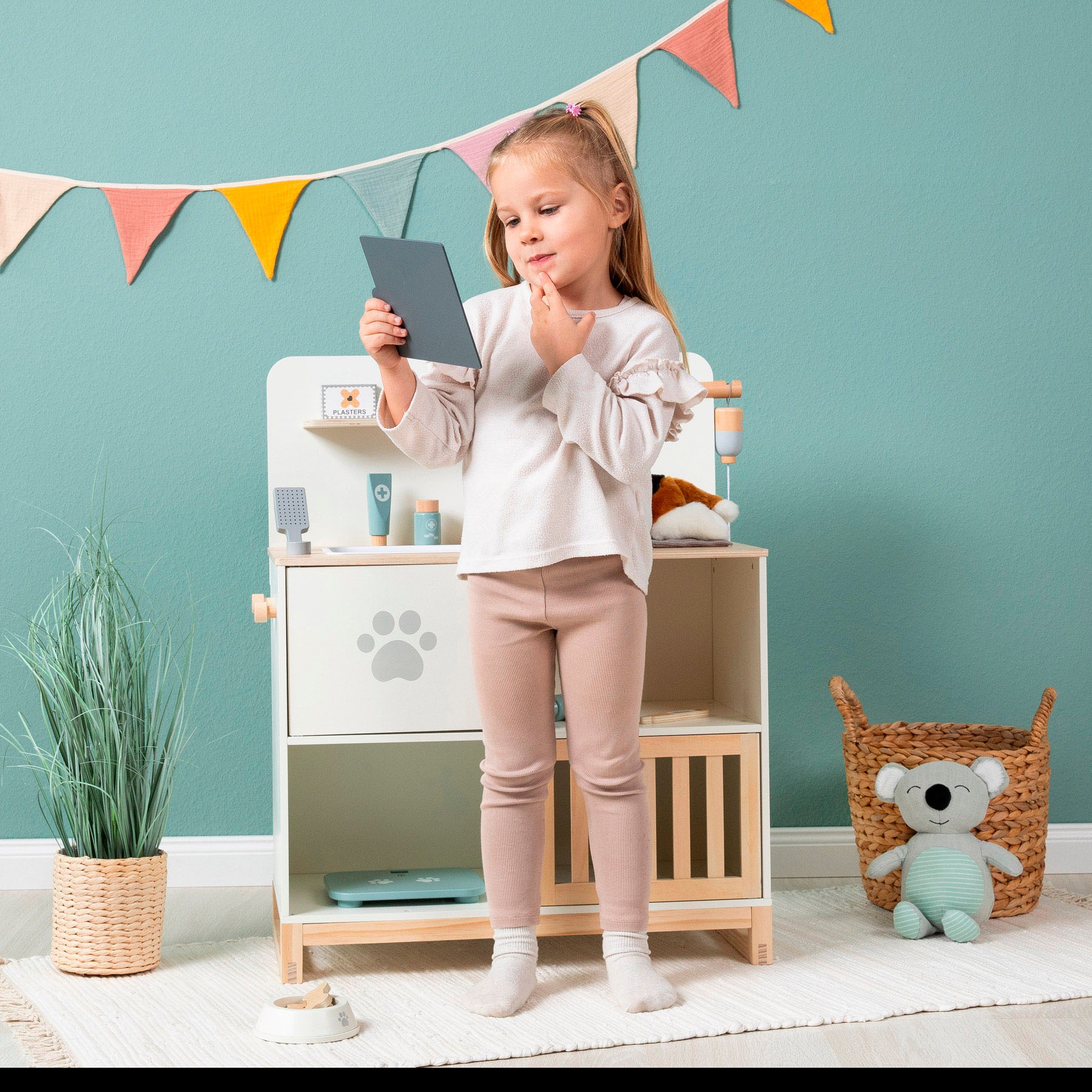 Spielzeug-Arztkoffer MUSTERKIND "Tierarzt-Center Thymus", weiß, natur, Rollenspielzeug, KinderB:65cm H:75cm T:31cm, Holz, B:65cm H:75cm T:31cm 3