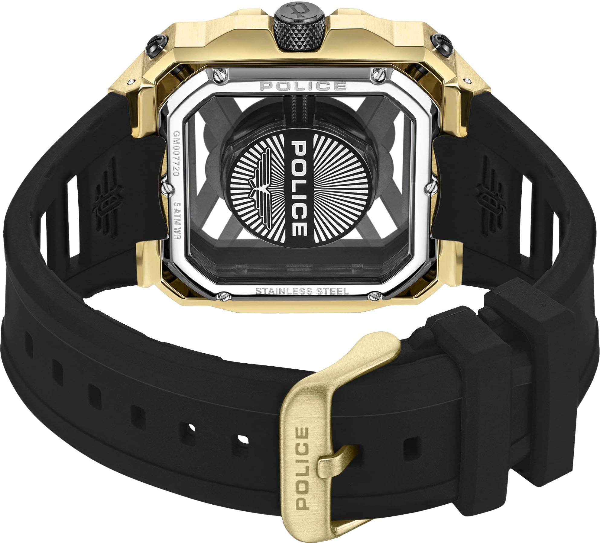 Police Multifunktionsuhr »DISRUPTOR I«, Quarzuhr, Armbanduhr, Herrenuhr, Silikonarmband, analog