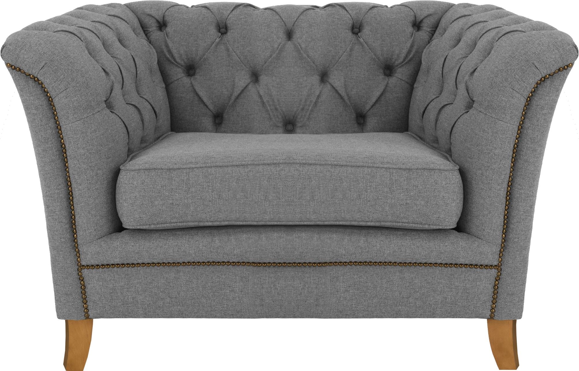 Home affaire Sessel »Newport modernes Chesterfield«, mit Knopfheftung im Rücken, Keder und feinen Armlehnen
