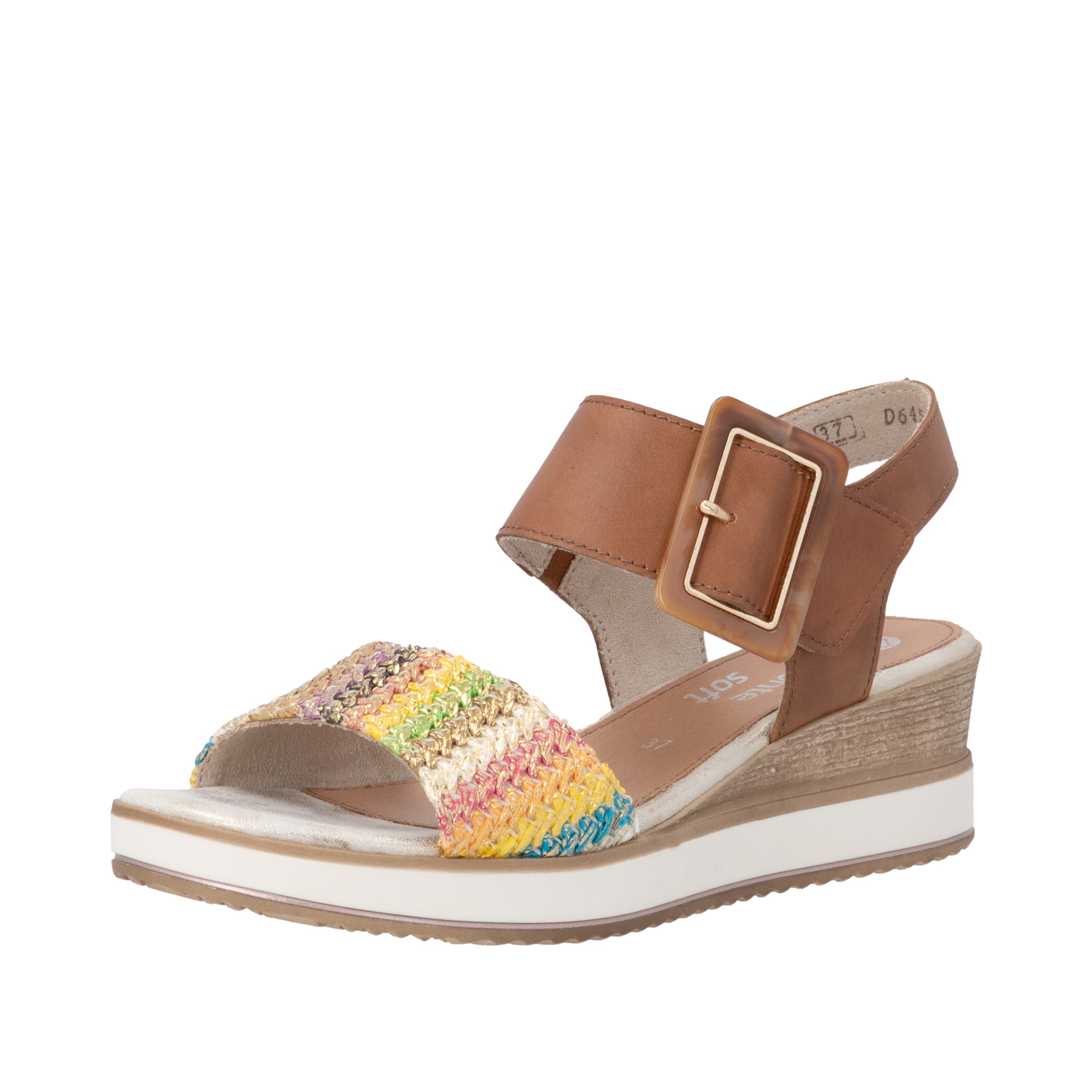 Remonte "ELLE-Collection" Sommerschuh, Sandale, Bequemschuh mit Klett unter der Zierschnalle