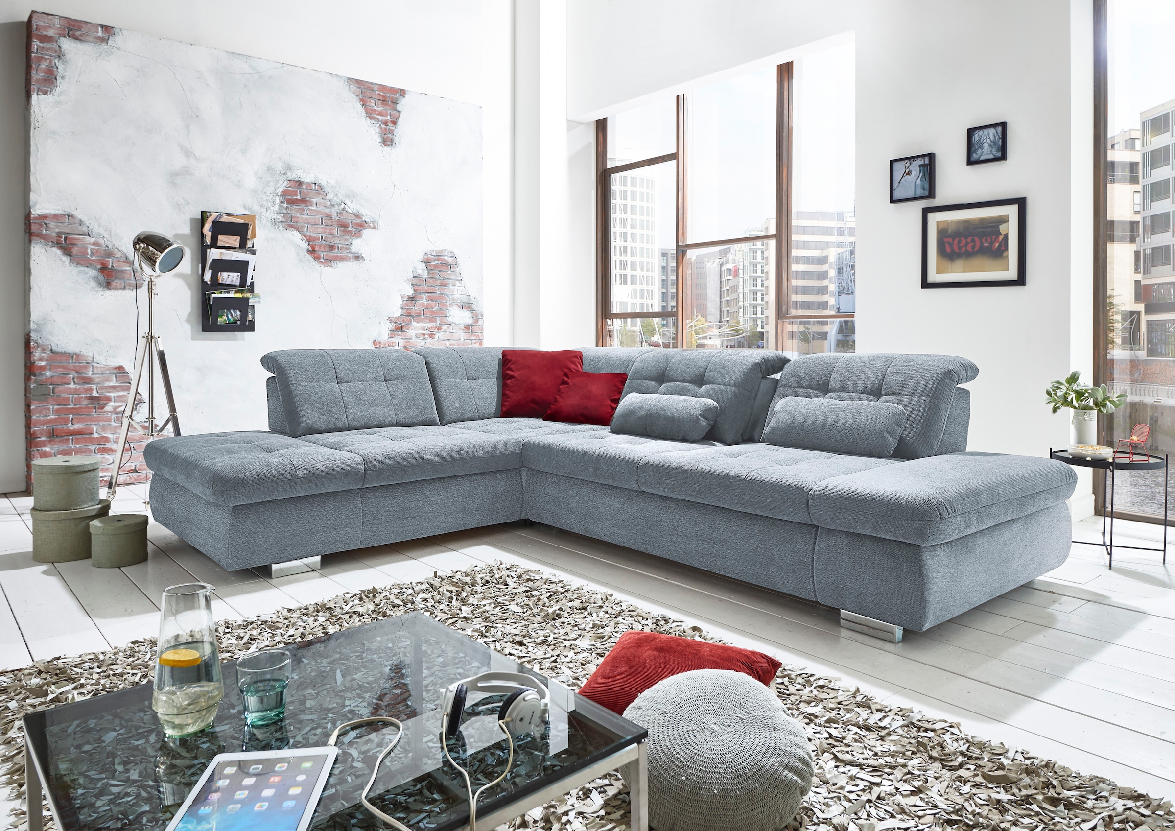 Die PlanBar Ecksofa »MP-IN17004 L-Form, Breite 323 cm, mit Kaltschaum-Polsterung« inkl. Sitztiefenverstellung, wahlweise weitere Funktionen