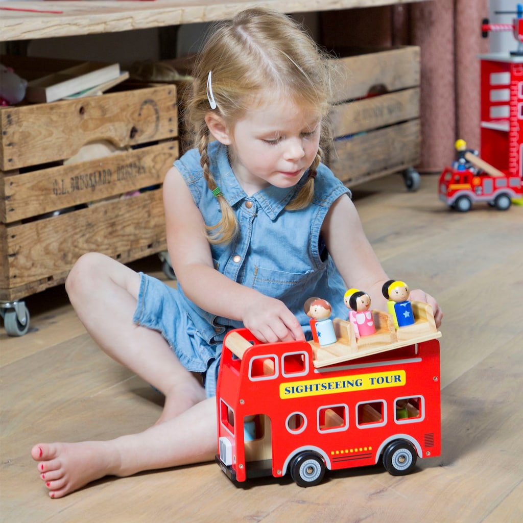 New Classic Toys® Spielzeug-Bus »Holzspielzeug, Little Driver - Sightseeing-Bus«, inkl. Figuren