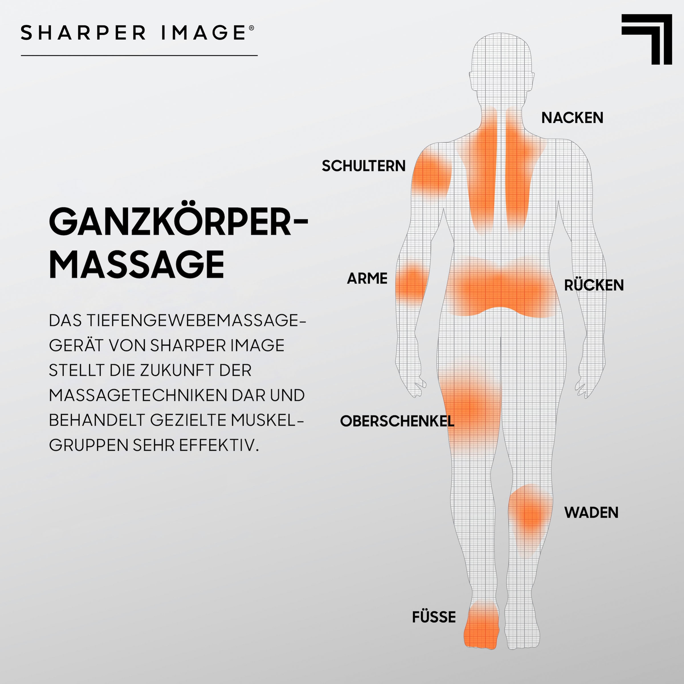 Sharper Image Massagepistole »Fitness Hot- & Cold-Aufsatz, Massagegun«, mit Kälte-/ Wärmefunktion & 6 Massageköpfen