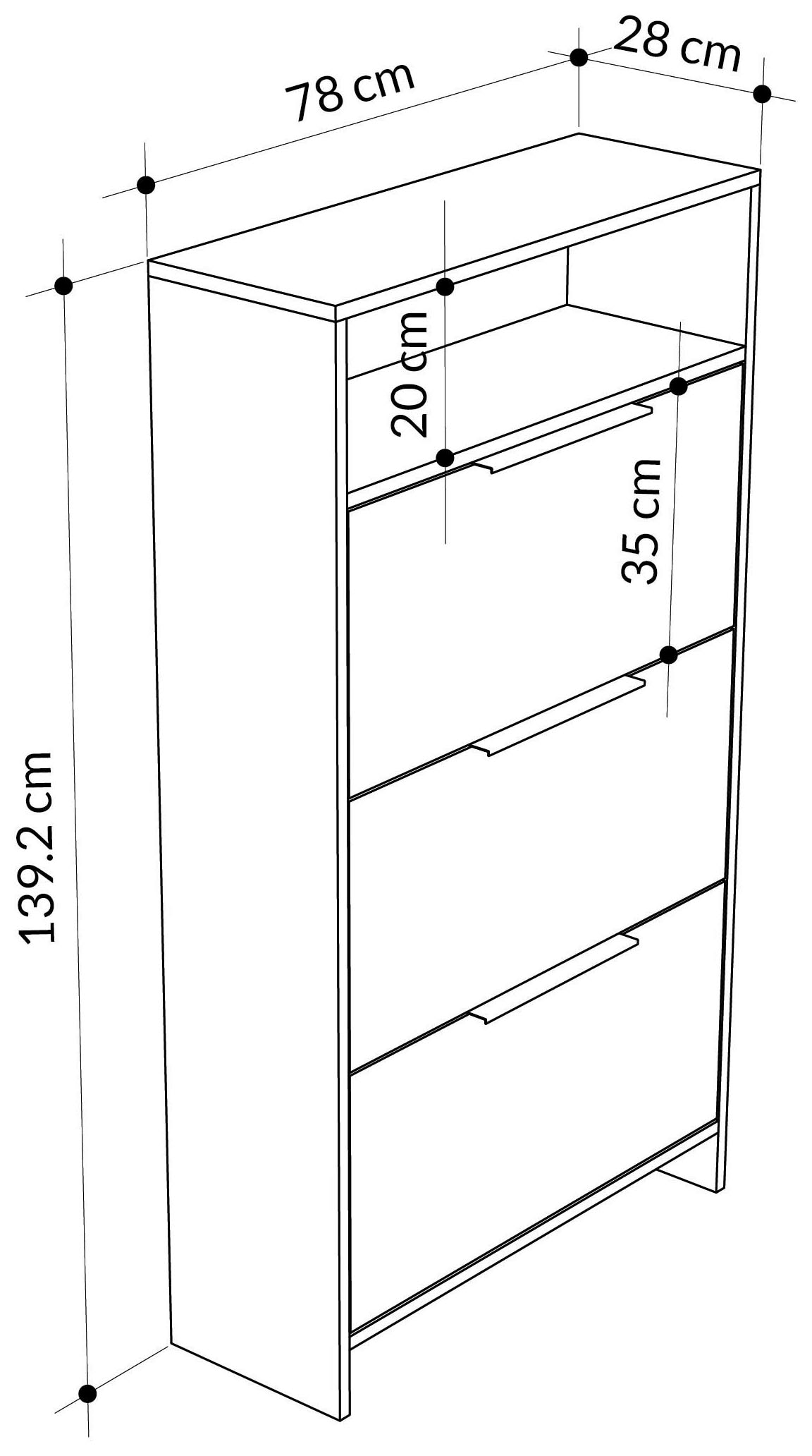 Decortie Schuhschrank »Kaju Schuhschrank«, (Packung), Einfache Montage,Platzsparend