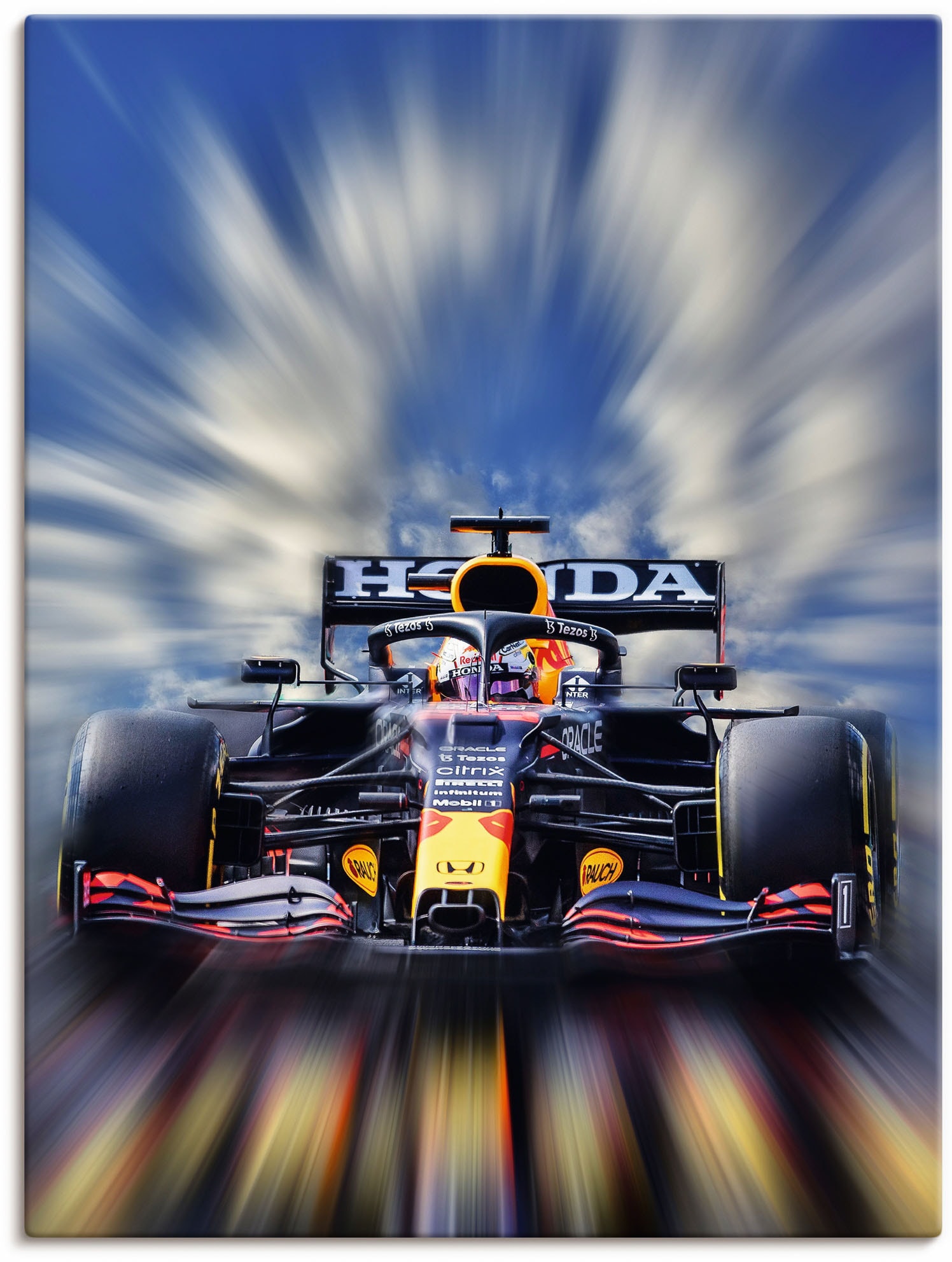 Artland Wandbild "Max Verstappen - Weltmeister der Formel1", Auto, (1 St.), als Alubild, Outdoorbild, Leinwandbild, Post