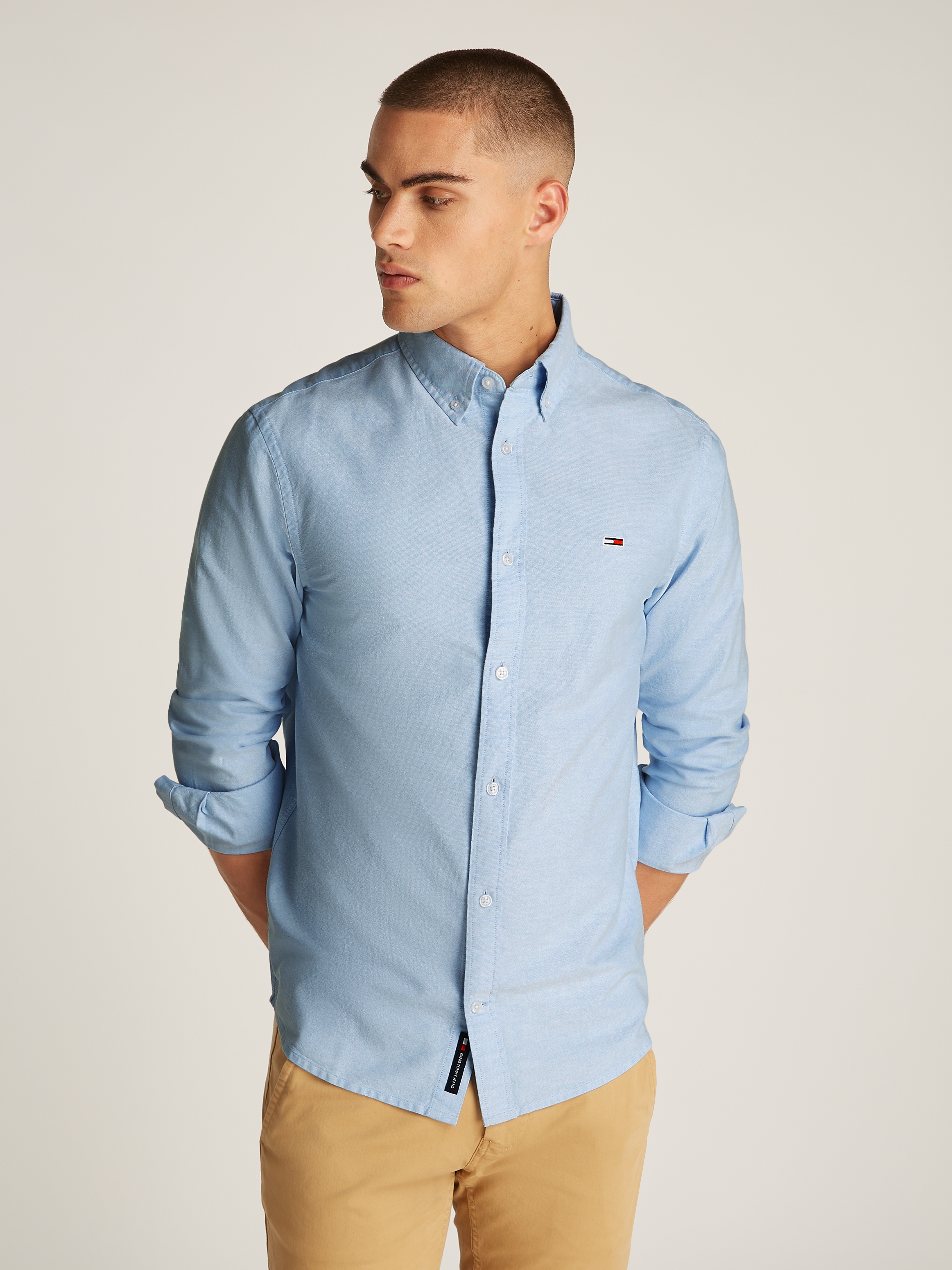 Tommy Jeans Plus Langarmhemd TJM REG OXFORD SHIRT EXT in Großen Größen, Log günstig online kaufen