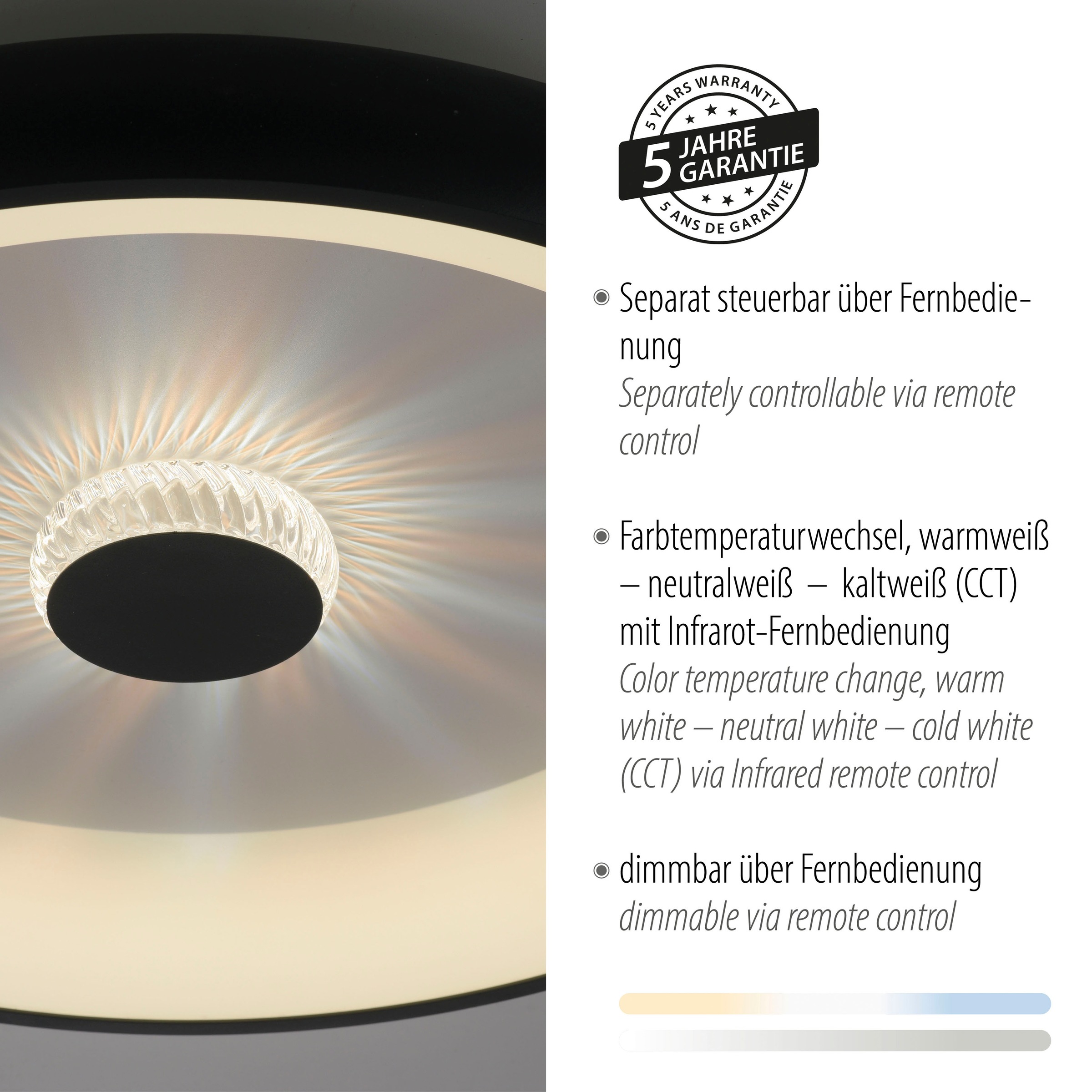 JUST LIGHT Deckenleuchte »VERTIGO«, 1 flammig, Leuchtmittel LED-Board | LED fest integriert