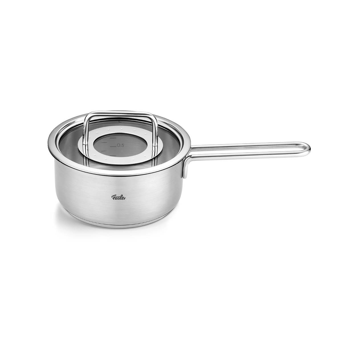 FISSLER Kasserolle "Fissler Pure Collection", 1,4 l + Ø 16cm + Höhe 10cm, silber, Töpfe, backofengeeignet (bis 180C);superthermic Boden; Made in