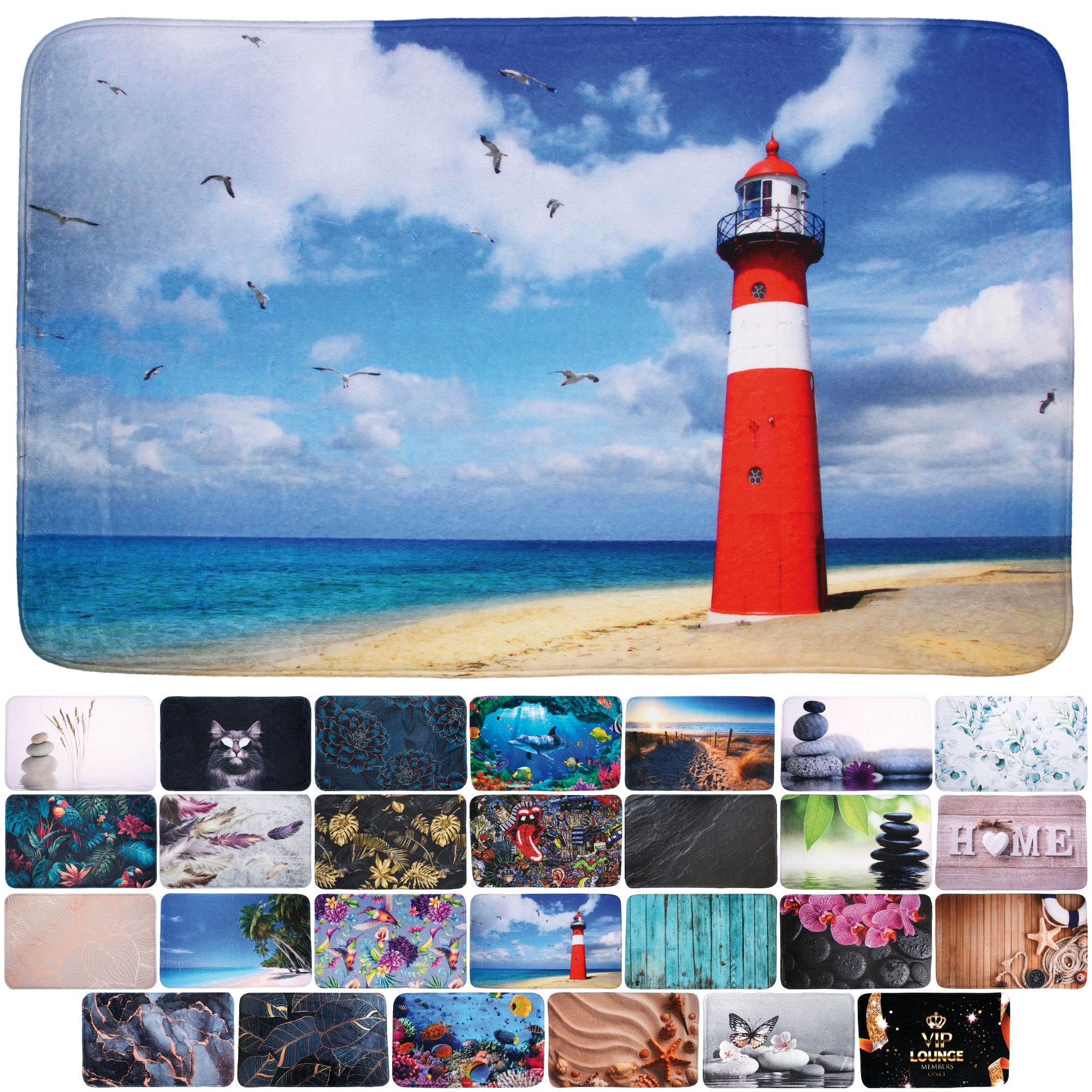 Sanilo Badaccessoire-Set "Leuchtturm" bestehend aus WC-Sitz, Badteppich und günstig online kaufen