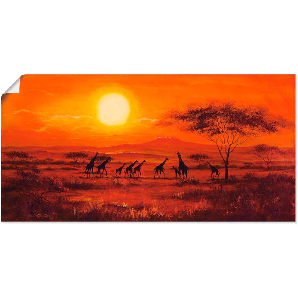 Artland Wandbild »Giraffenherde«, Afrika, (1 St.)