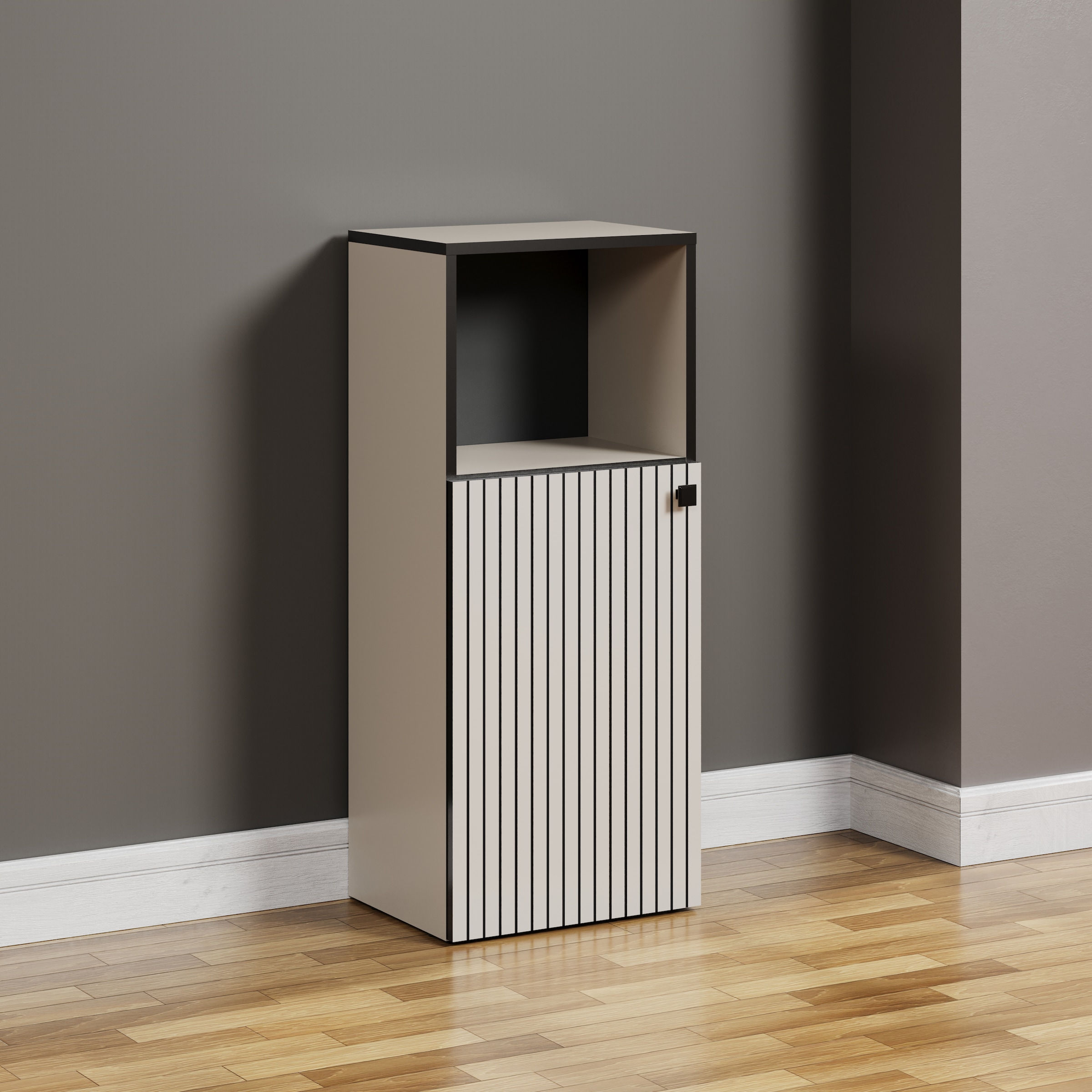 welltime Unterschrank »Amrum«, (1 St.), Badschrank mit offenem Fach und Rillenoptik - Maße (B/T/H) 40/31/95 cm