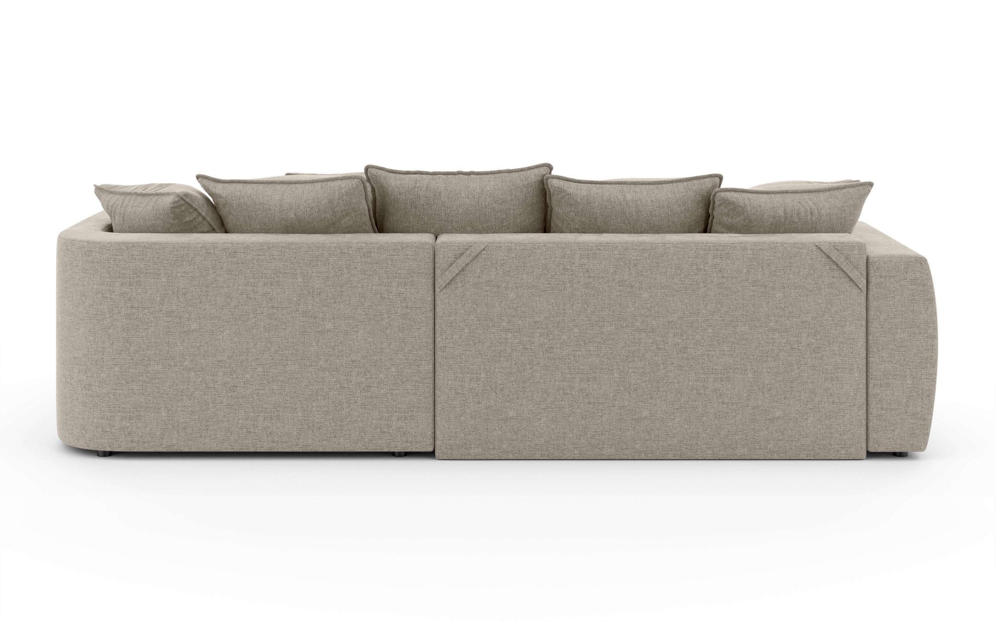 INOSIGN Ecksofa »Kahekili, Schlafsofa mit Bettkasten, Maße B/T/H: 255/181/90/ cm«, L-Form mit Wellenunterfederung, 7 Rückenkissen und 2 Zierkissen