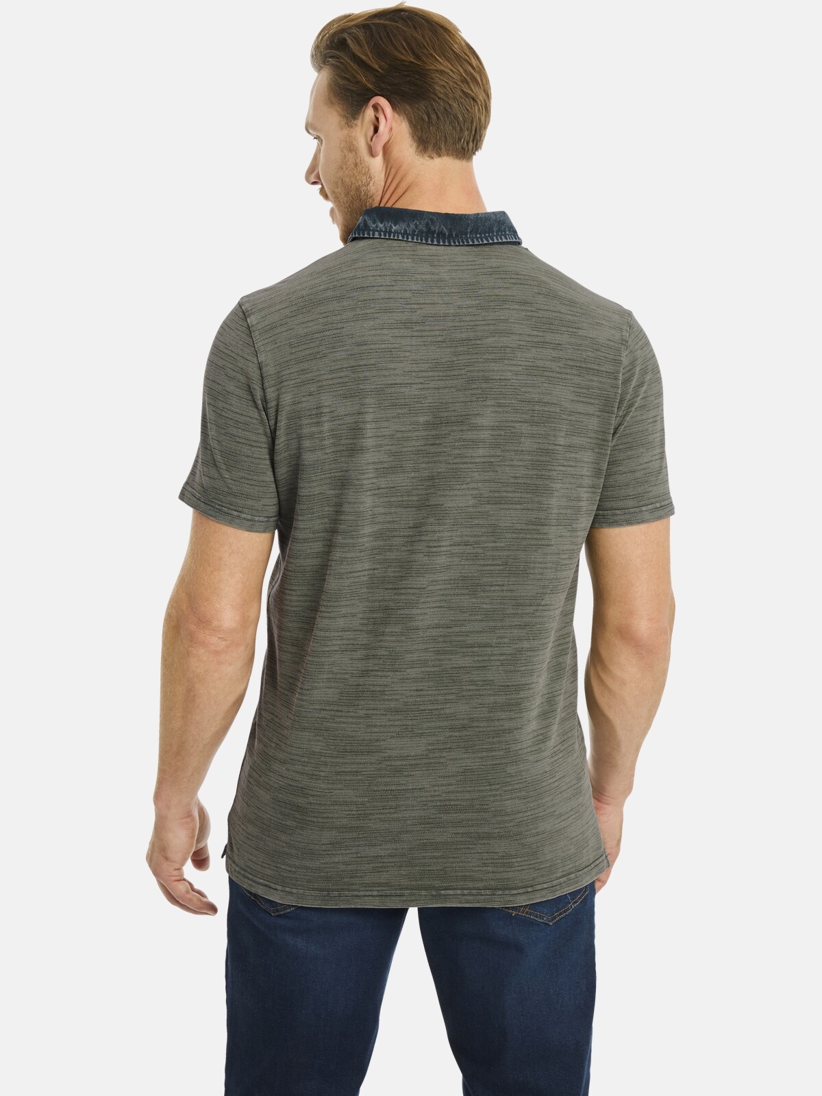 Jan Vanderstorm Poloshirt »Poloshirt CAMILLO«, (1 tlg.), mit Kragen im Jeanslook