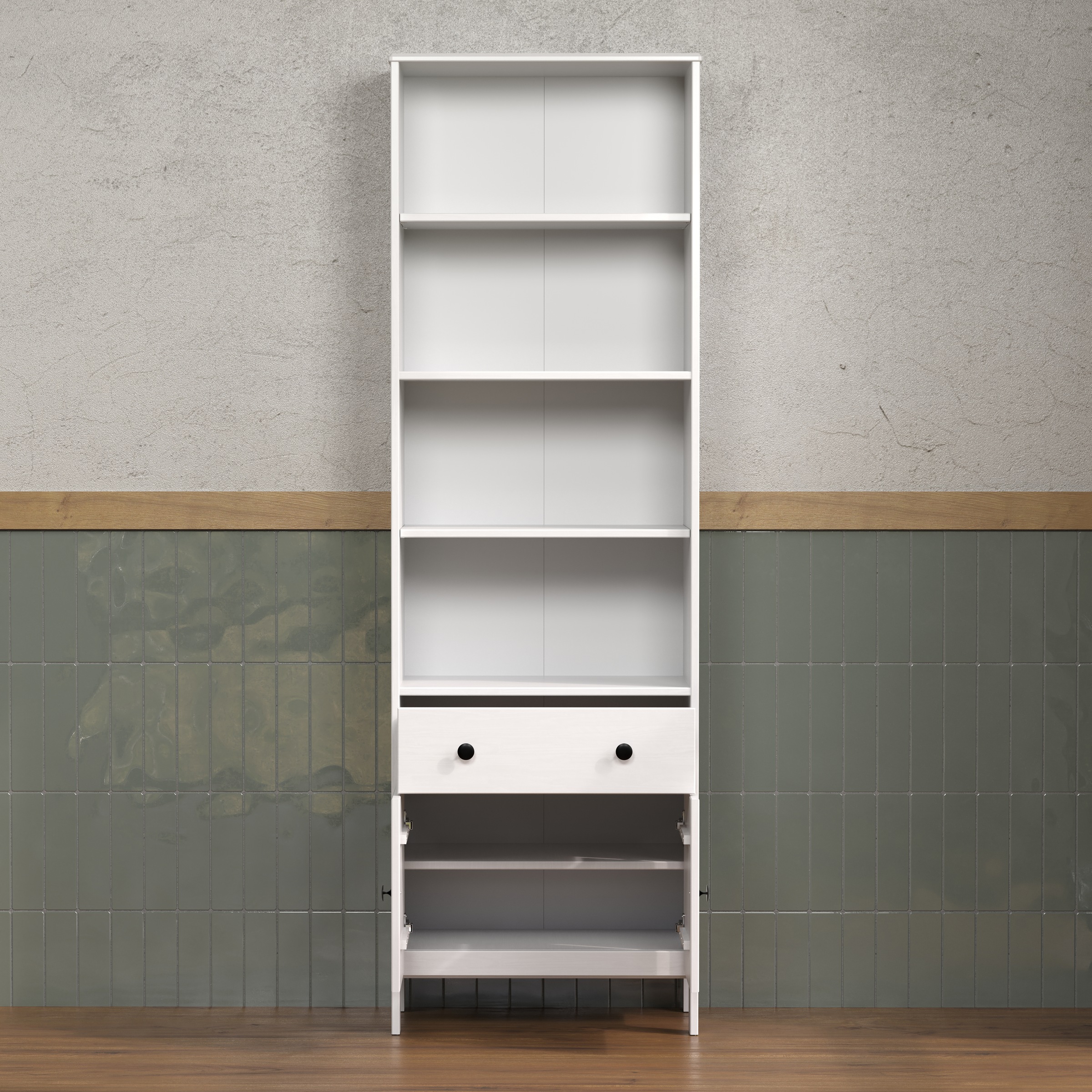 welltime Hochschrank »Kall«, (1 St.), Badezimmerschrank aus Kiefer-Massivholz - Maße (B/T/H) 60/33/188 cm