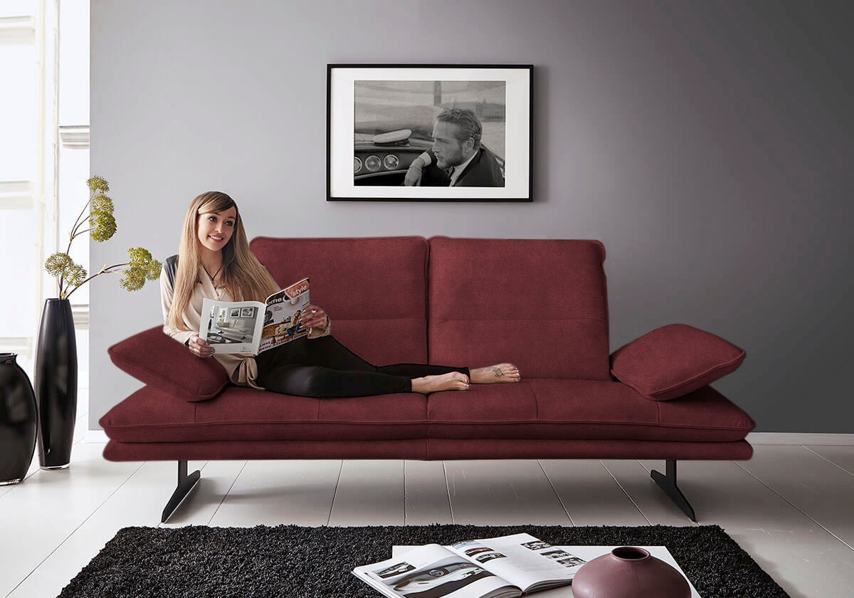 W.SCHILLIG 2-Sitzer "broadway, Designsofa mit tollem Sitzkomfort, Breite 216cm" Sitztiefenverstellung, Kopfteil- & Seitenteilverstellung, Breite 216cm