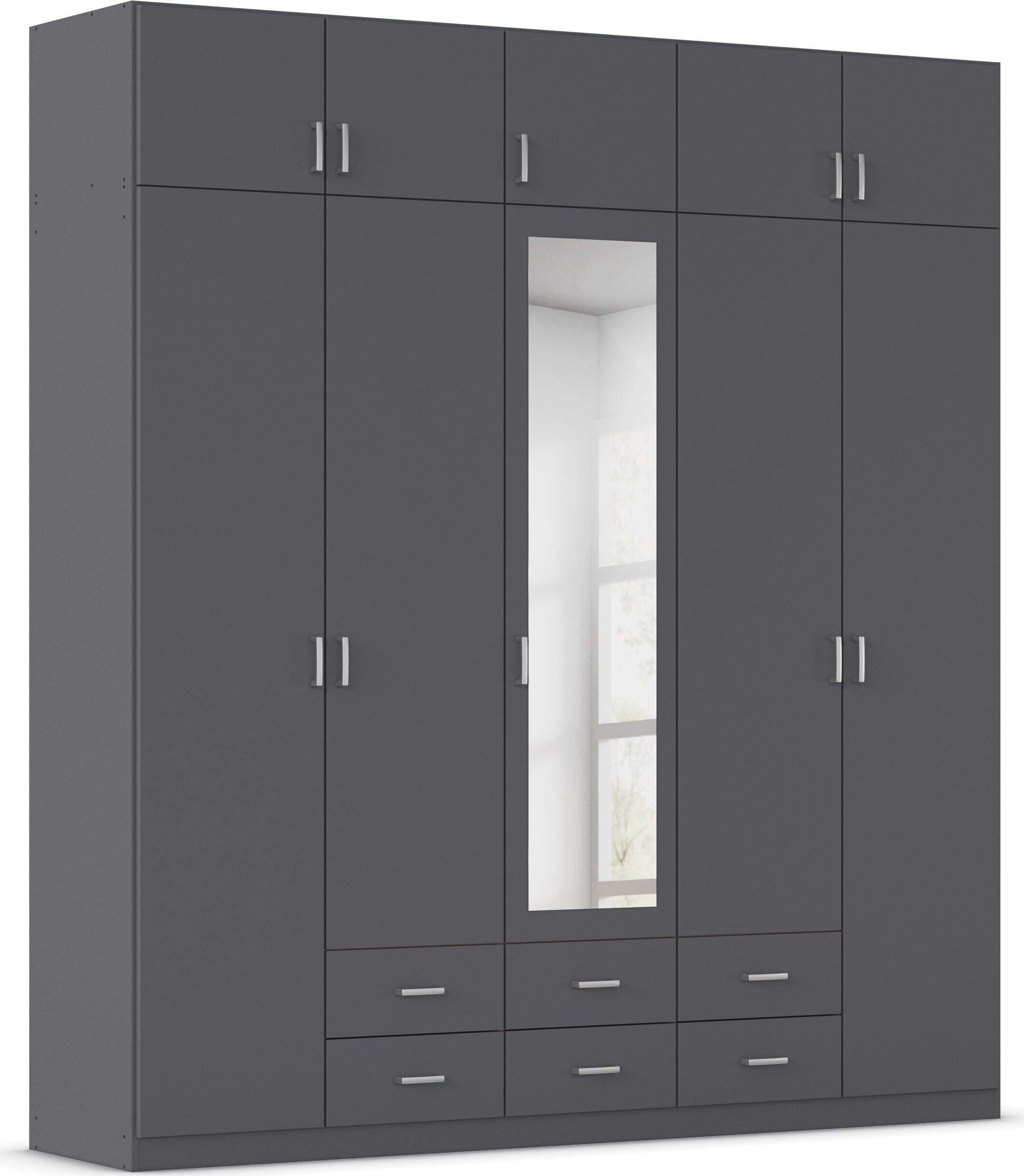 rauch Kleiderschrank "Schrank Garderobe Wäscheschrank GAMMA in 4 Breiten 91-226 cm" 3 verschiedene Ausstattungen BASIC/CLASSIC/PREMIUM (inkl. SOFT-CLOSE), mit Schubladen und Schrankaufsatz sowie Spiegel MADE IN GERMANY
