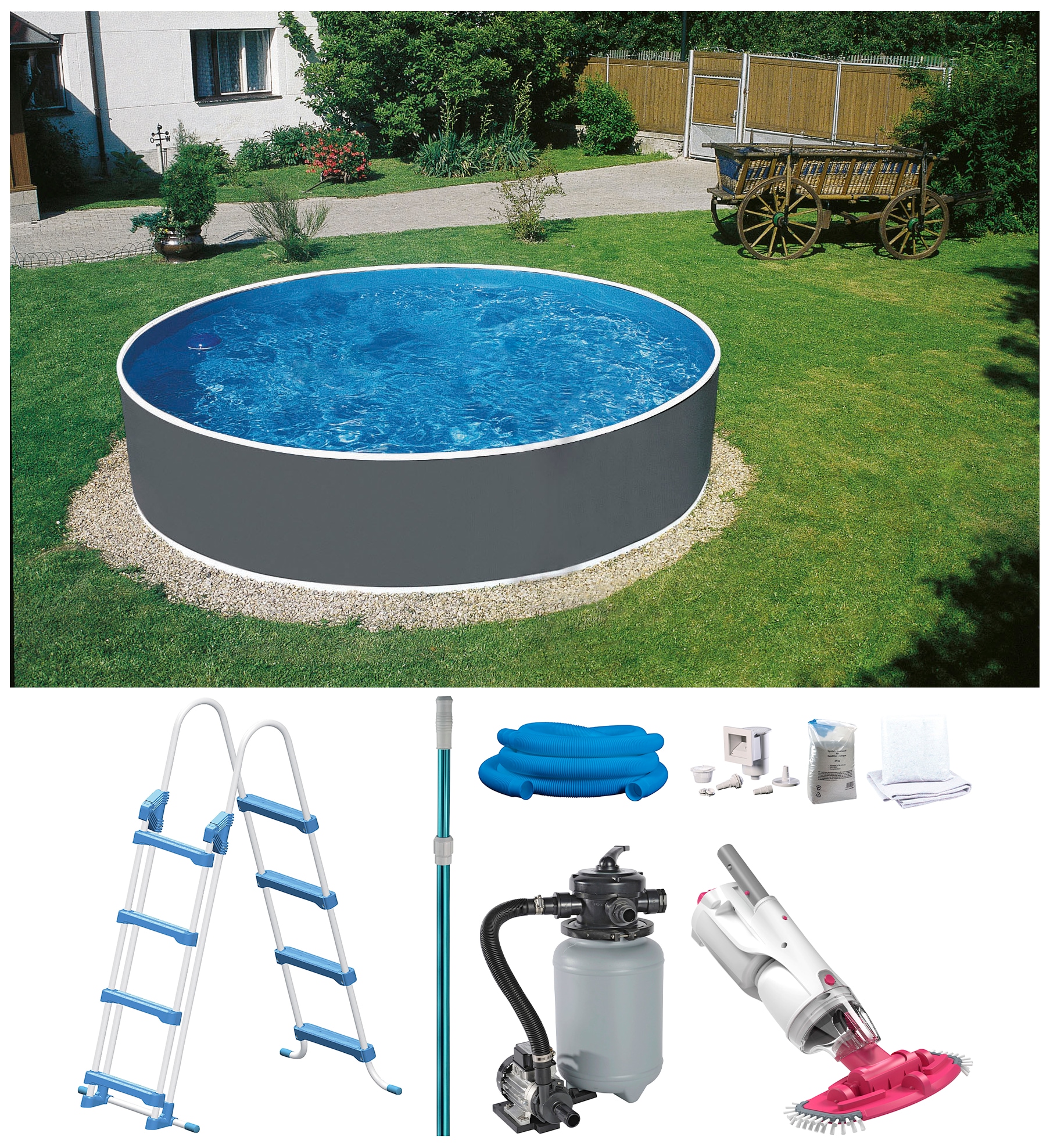 my POOL BWT Rundpool "mit Akku-Bodensauger BC30" in verschiedenen Größen un günstig online kaufen
