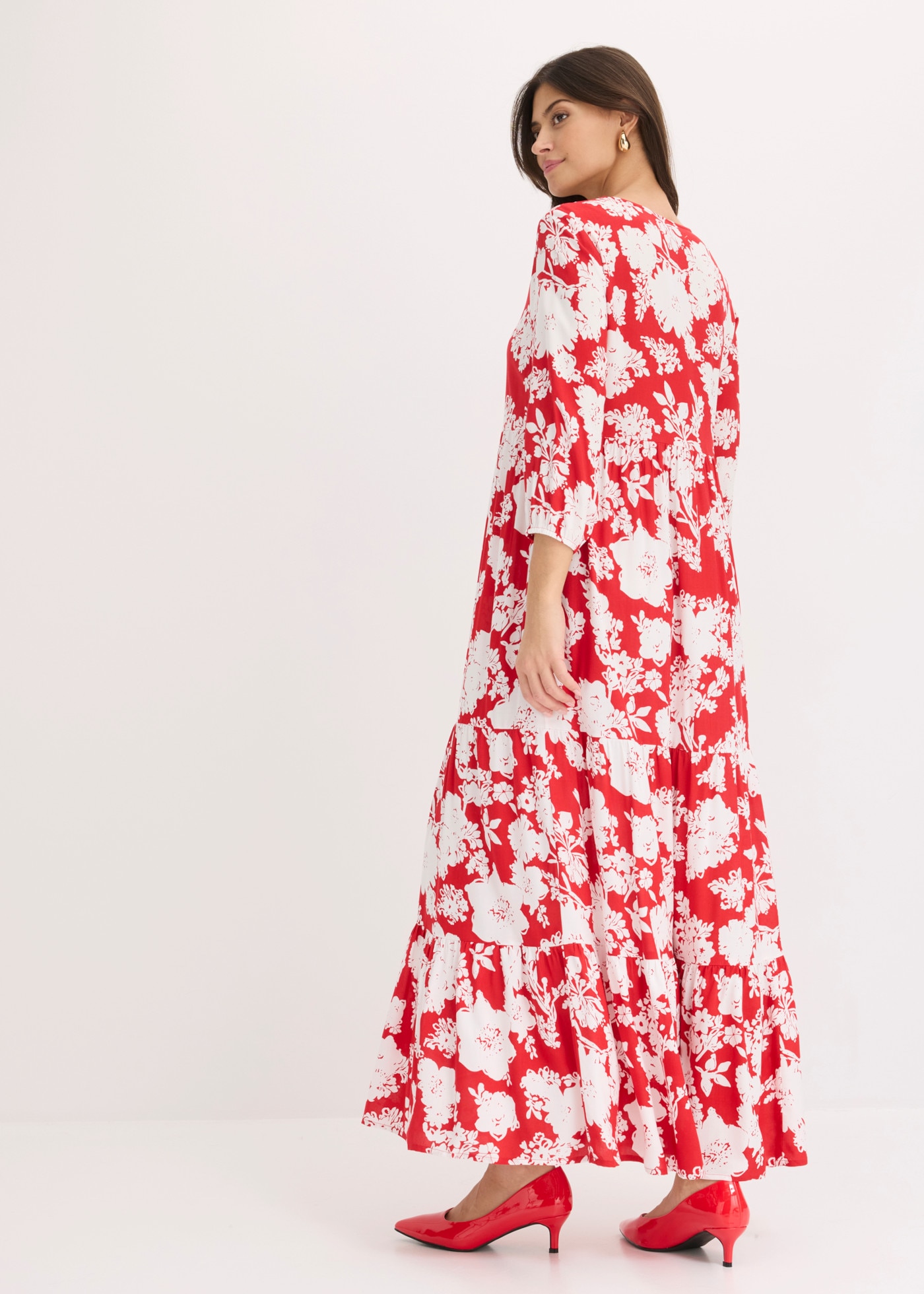 bonprix Maxikleid für Frühling und Sommer, aus Viskose, ausgestellte Passform