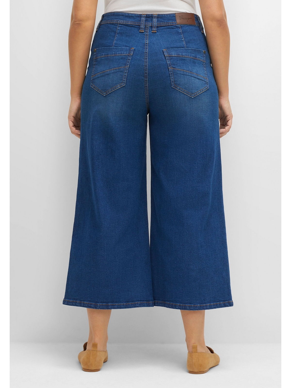 Sheego Stretch-Jeans »Große Größen«, als Culotte mit Bundfalten
