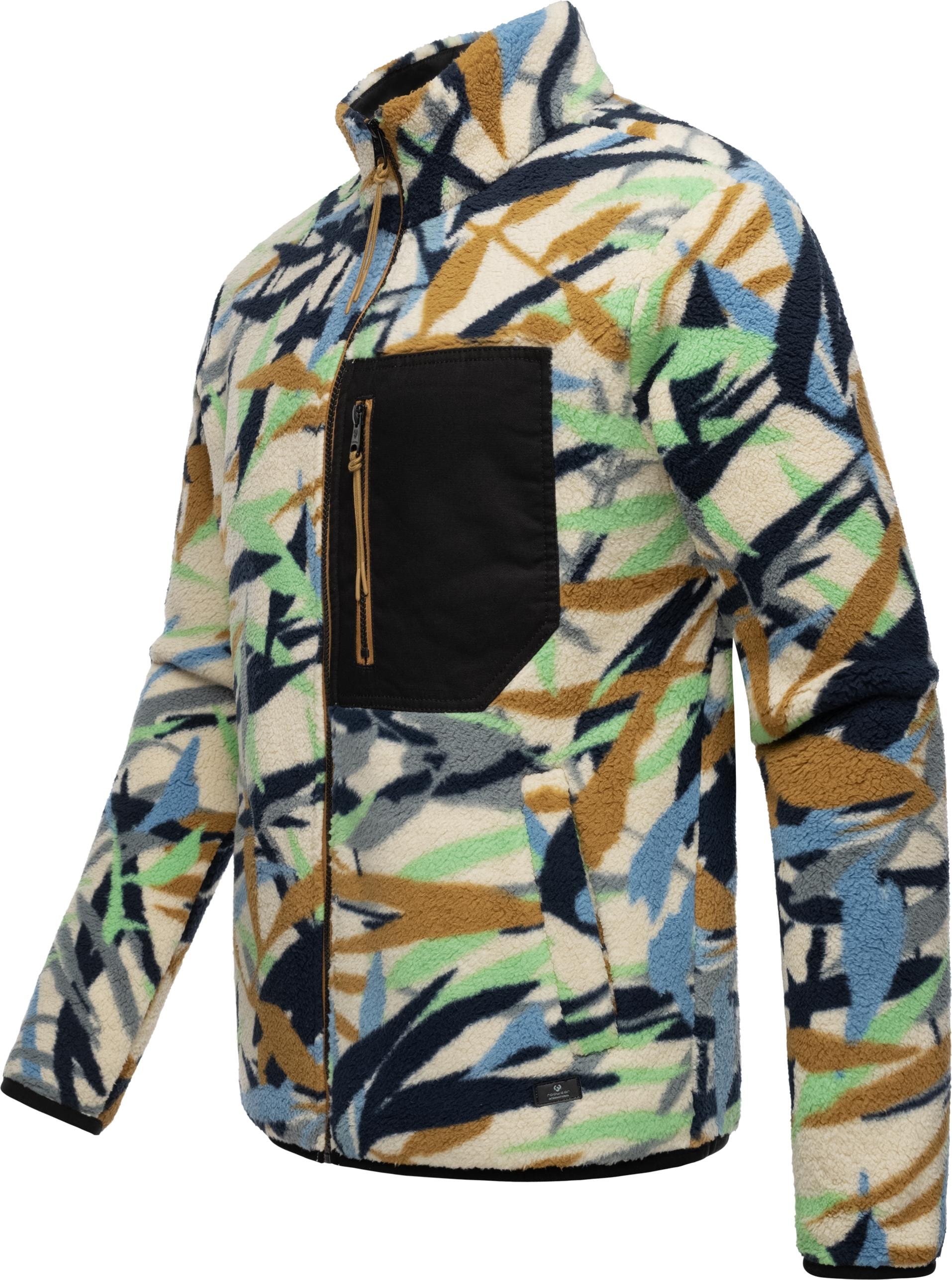 Ragwear Fleecejacke "Collsy", ohne Kapuze, Gemusterte Herren Plüschjacke mi günstig online kaufen