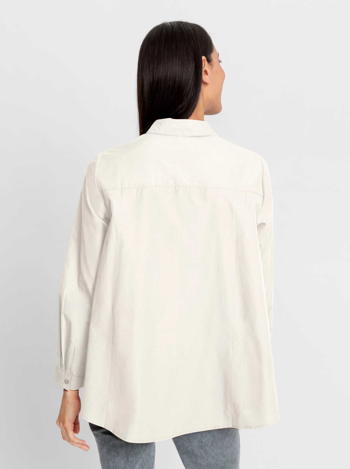 Longbluse HEINE, Damen, Gr. 40, beige (champagner), 50% Baumwolle, 50% Polyester, unifarben, Blusen Longbluse 3