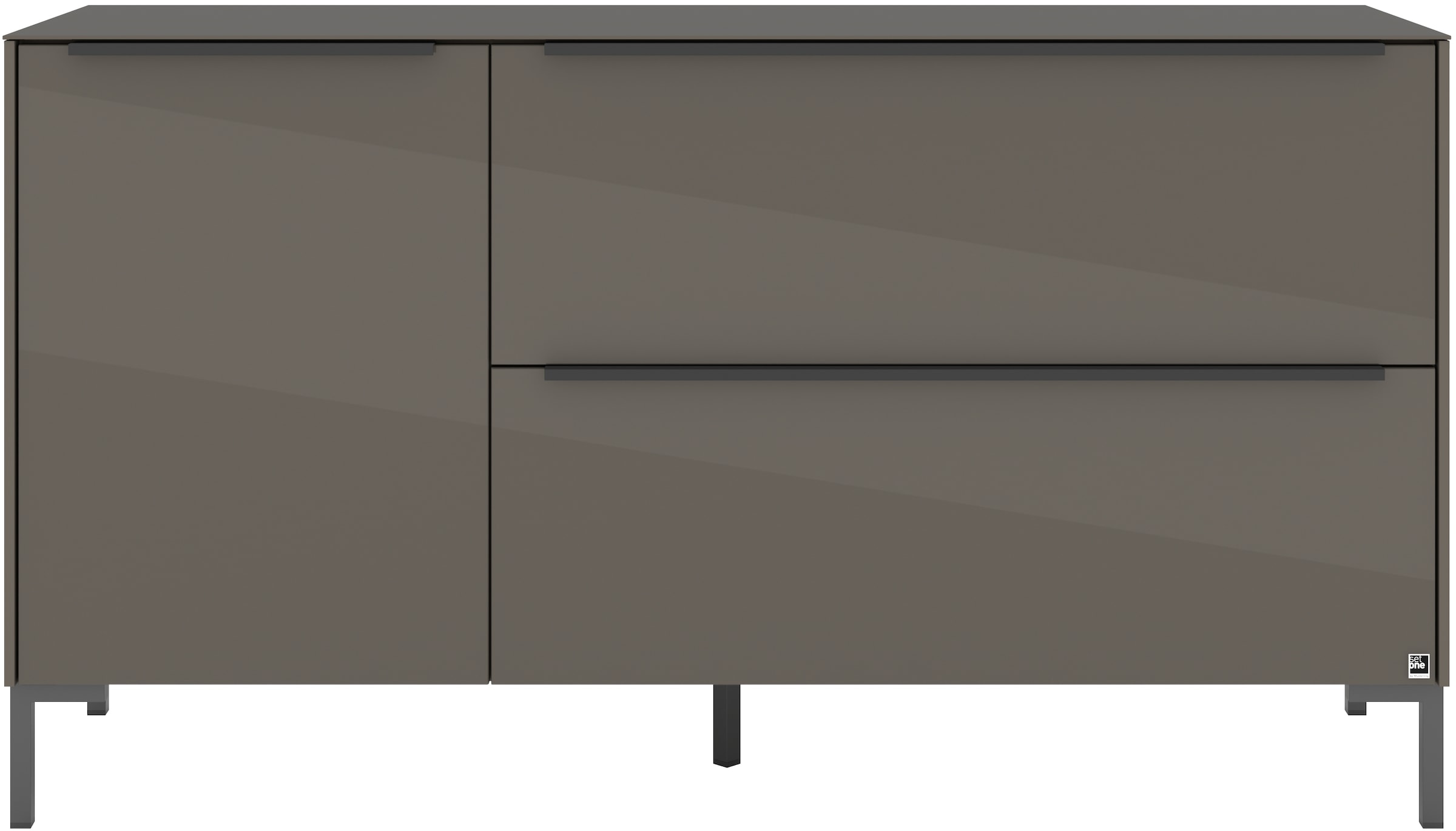 set one by Musterring Lowboard »Reno« 1 Stk. tlg. Mit Winkelfuß in diversen Farben, 77 cm Höhe & Farbauswahl