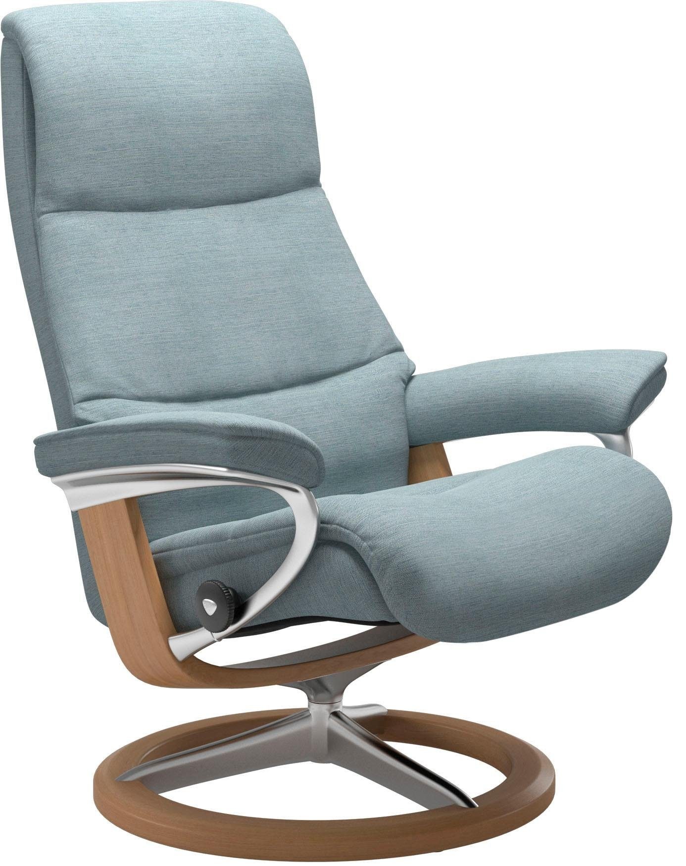 Stressless® Relaxsessel »View«, (Set, Relaxsessel mit Hocker), mit Signature Base, Größe S,Gestell Eiche