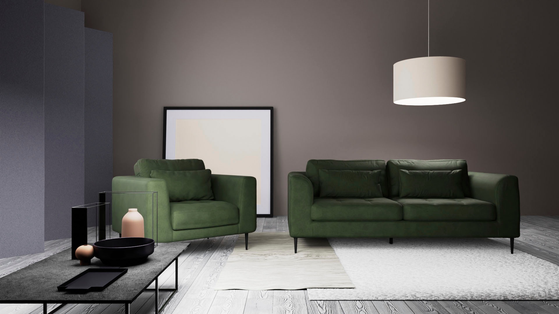 TRENDMANUFAKTUR Sessel »Luzi, Loungesessel, modern mit extra hohen Füßen«, Designsessel mit tollem Sitzkomfort, Metallfüße schwarz, Breite 96 cm