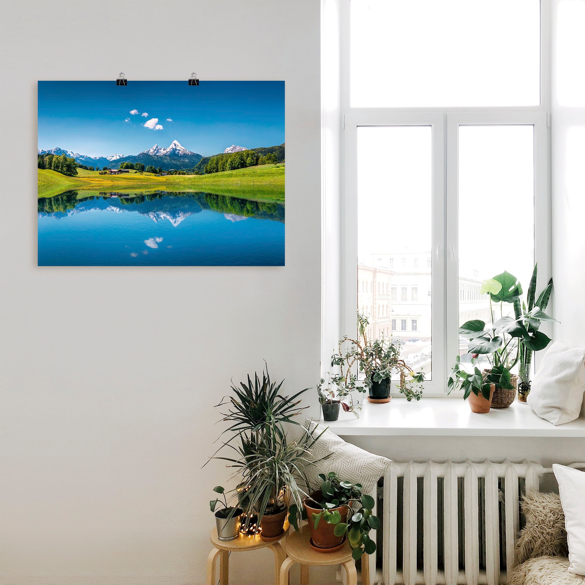 Artland Wandbild "Landschaft in den Alpen", Berge, (1 St.), als Alubild, Ou günstig online kaufen