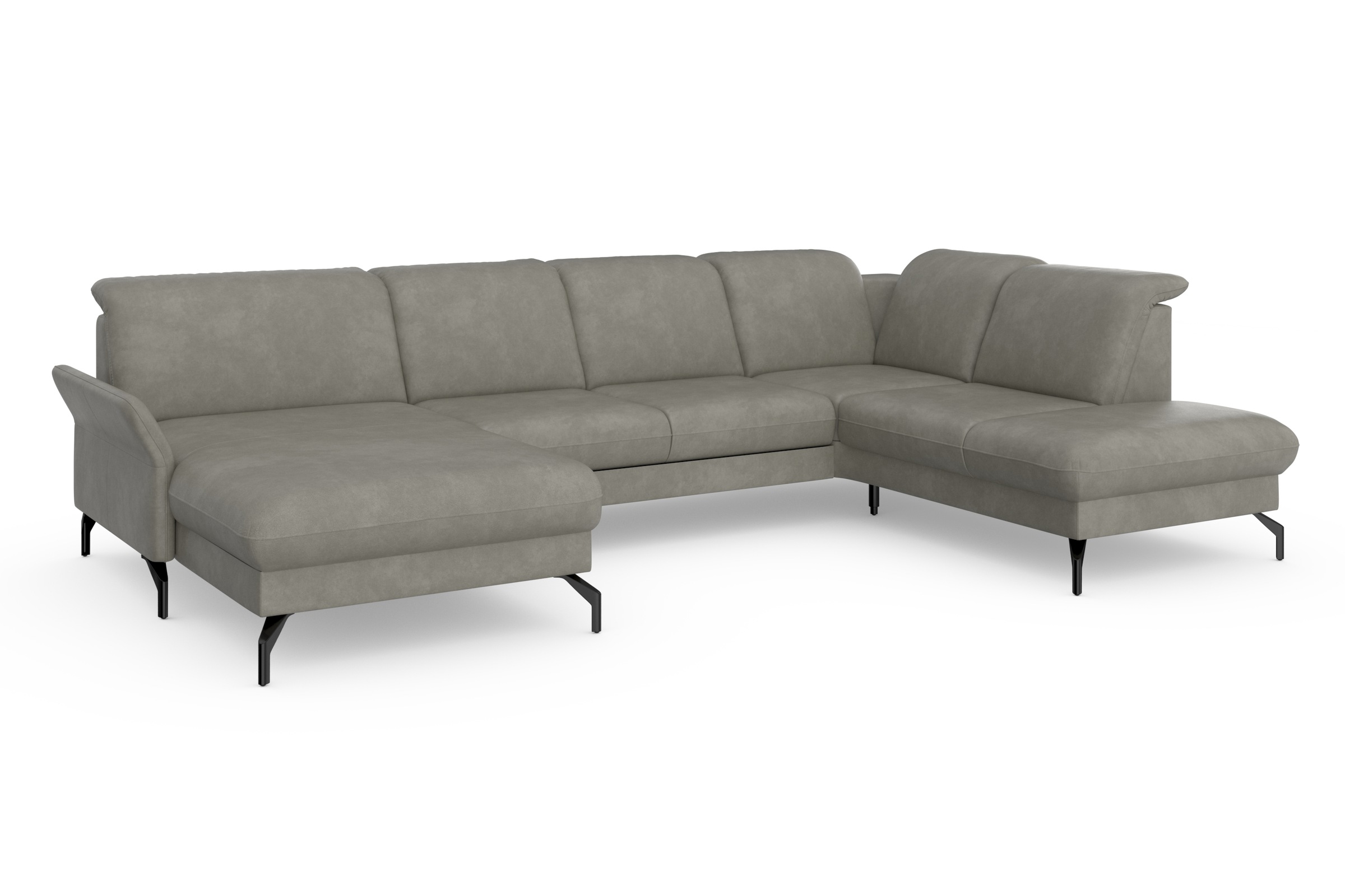 sit&more Wohnlandschaft »Fashion U-Form«, wahlweise mit Kopfteilverstellung, Vorziehsitz, motorisch, Metallfüße
