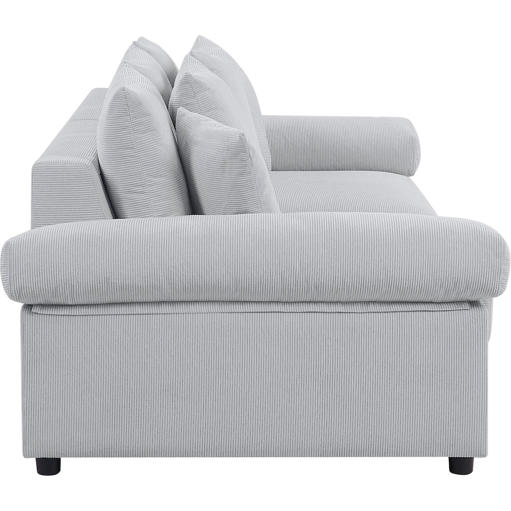 ATLANTIC home collection Big-Sofa »Bjoern«, mit Cord-Bezug, XXL-Sitzfläche, mit Federkern, frei im Raum stellbar