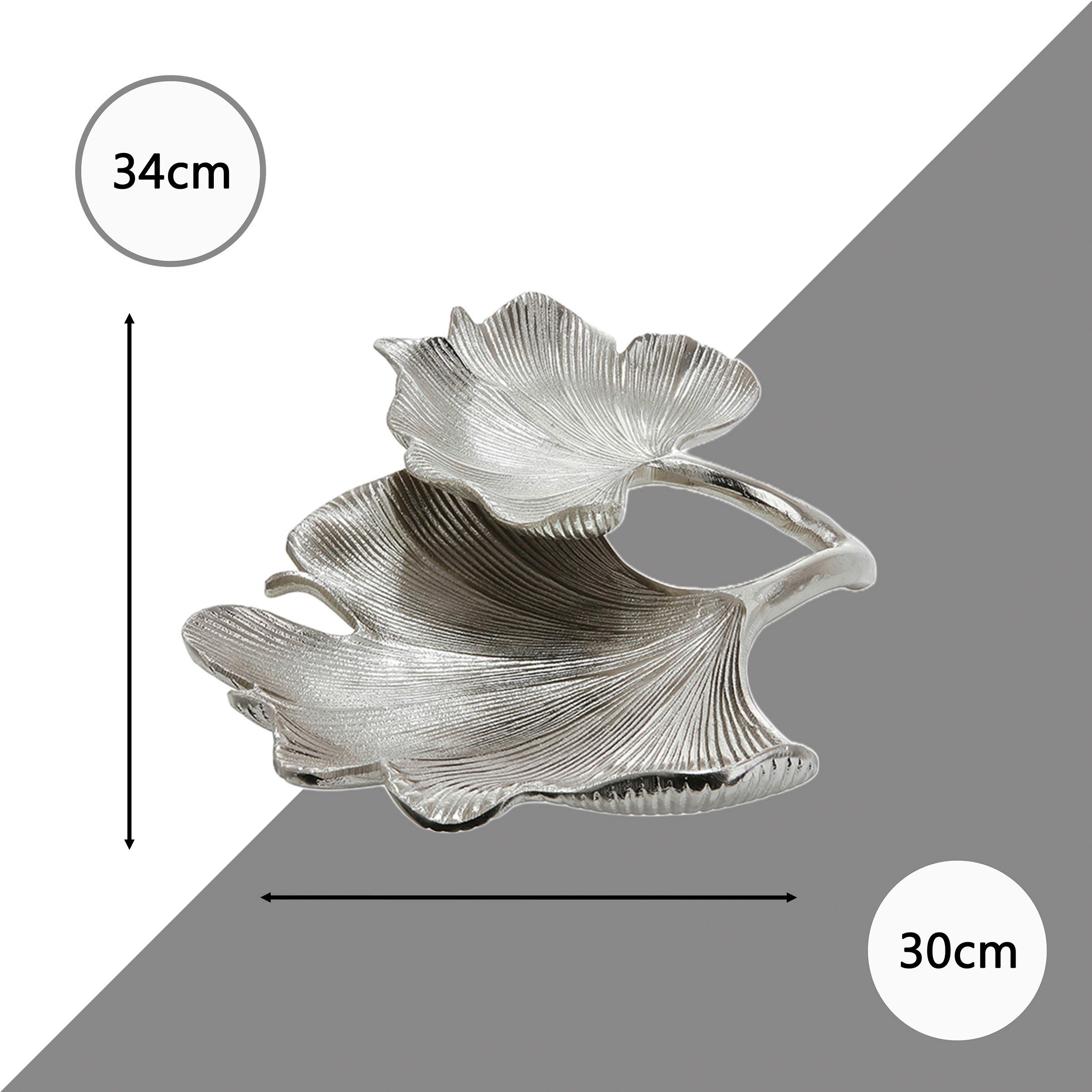 GILDE Dekoschale »Schale Ginkgo Blatt, silber«, (1 St.), silberfarben