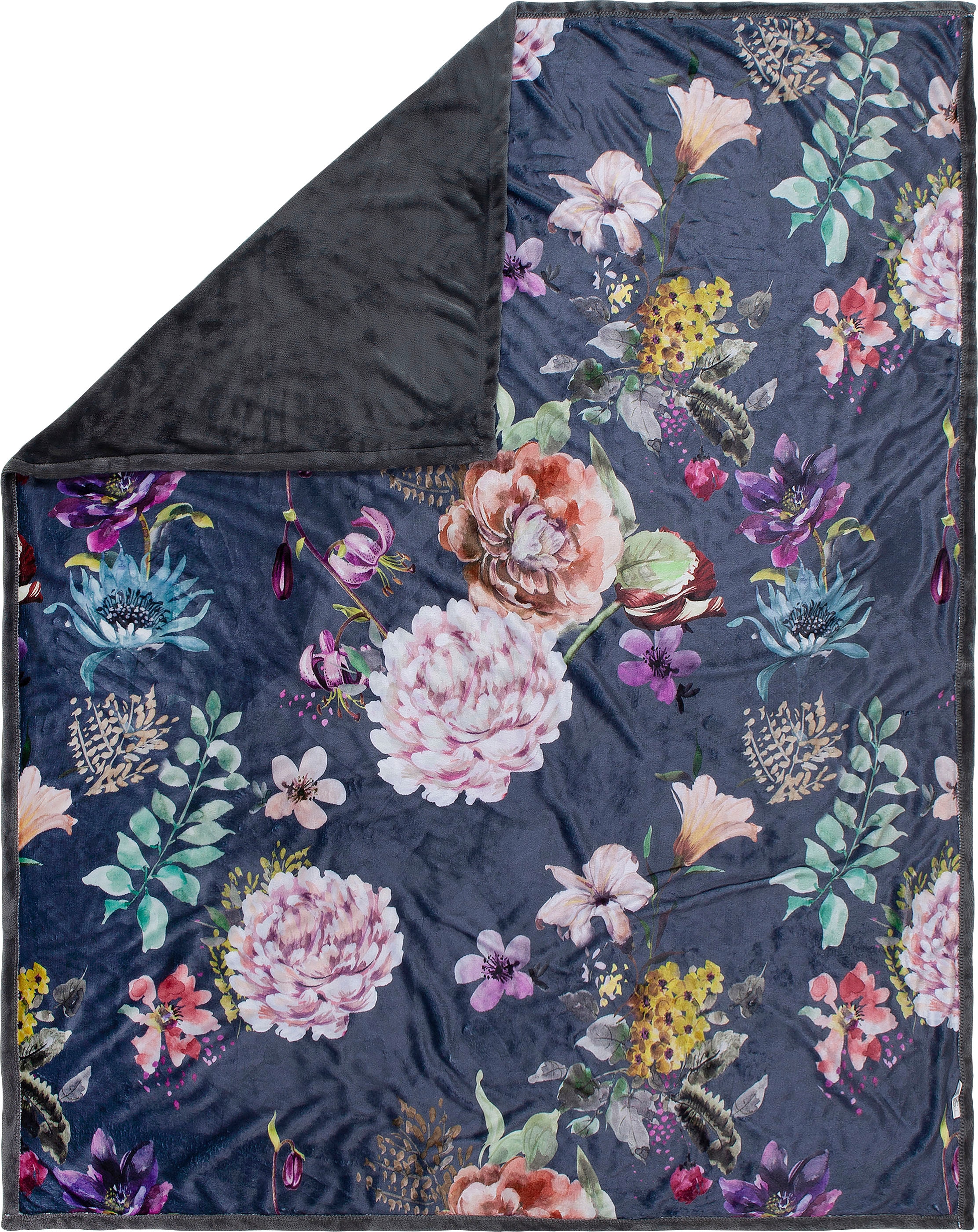 Descanso Plaid »Parma«, Sehr Weich, Kuscheldecke, Wohndecke, 130x160 cm, Wendeoptik, Blumen