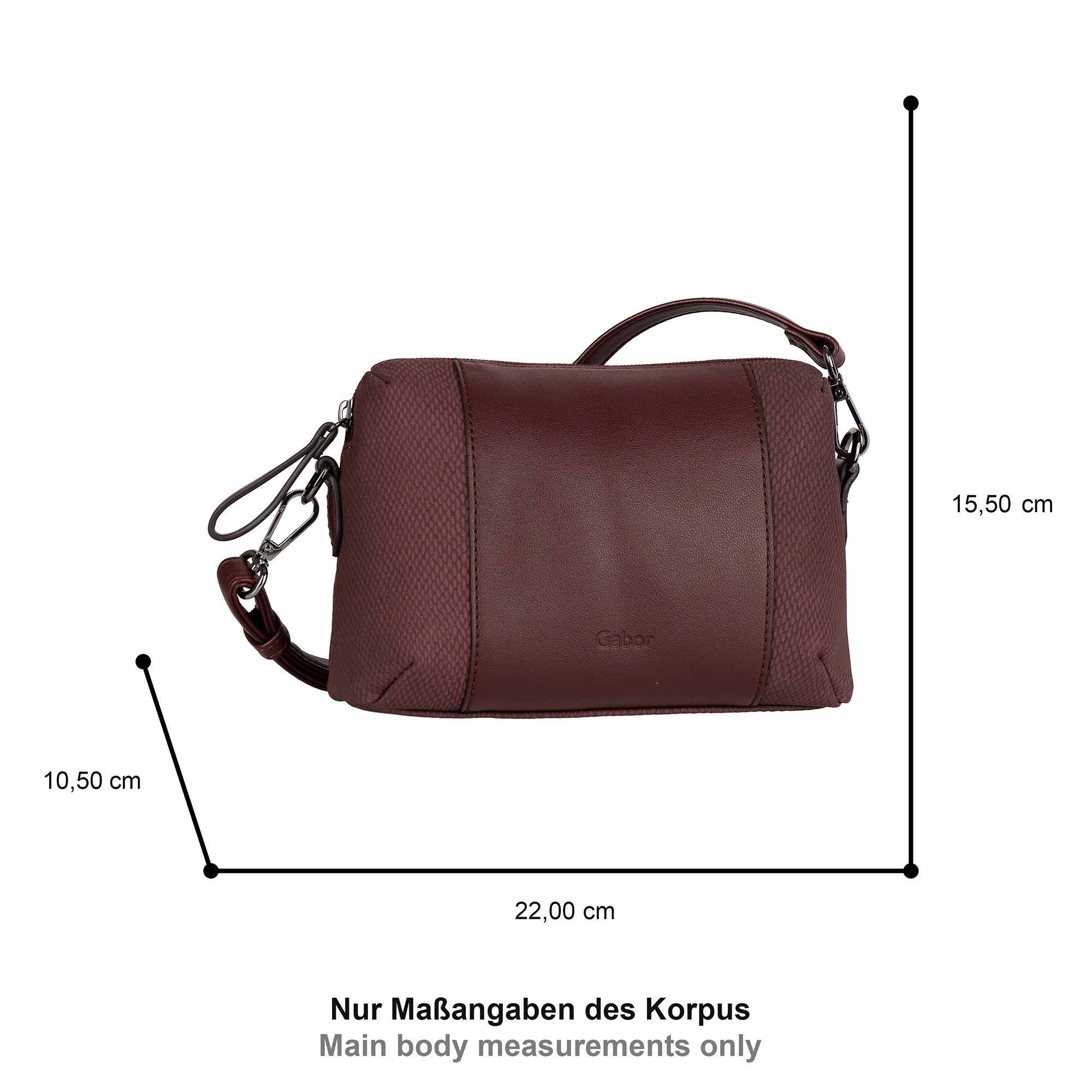 Gabor Handtasche »Wanda«, aus leicht genarbtem Lederimitat mit Schlangenstruktur und Ziernähten
