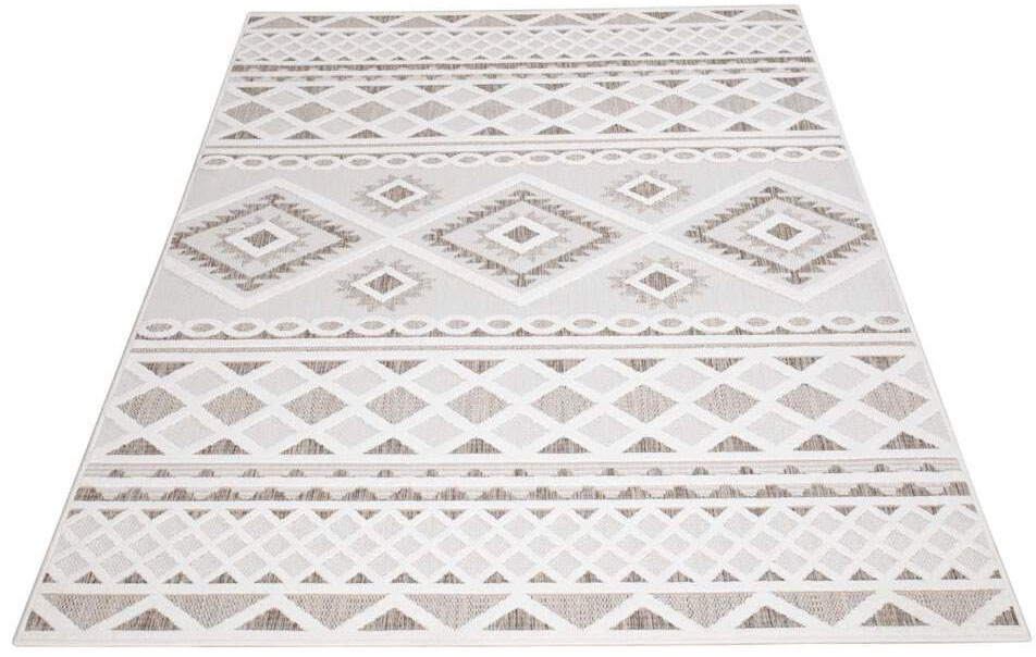 Carpet City Teppich »In-& Outdoorteppich Santorini 435, 3D-Effekt, Boho-Look«, rechteckig, 5 mm Höhe, Wetterfest & UV-beständig für Terrasse, Balkon, Küche, Flur