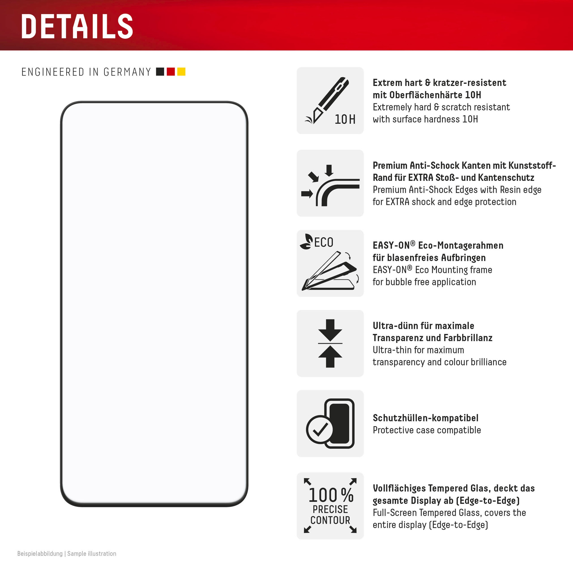 Displex Displayschutzglas »Premium Glass Screen Protector Full Cover« für Samsung Galaxy S24 FE;Samsung Galaxy S25 FE Displayschutzfolie, Schutzfolie, Bildschirmschutz, kratz- & stoßfest