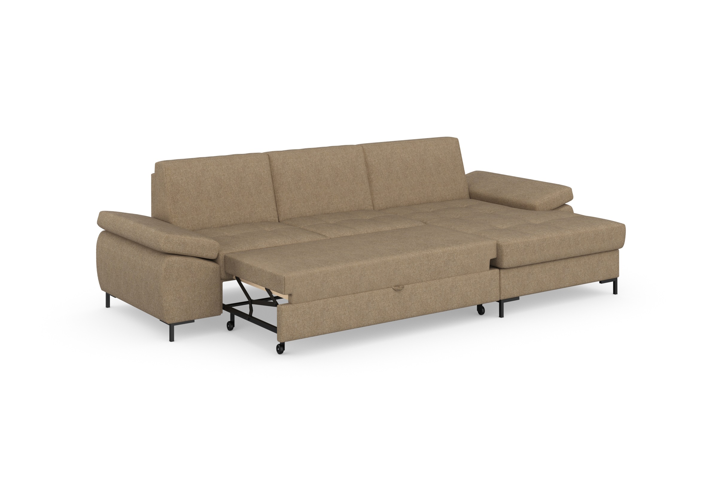 DOMO collection Ecksofa »Capelo L-Form«, mit Armteilverstellung, wahlweise mit Bettfunktion, Federkern