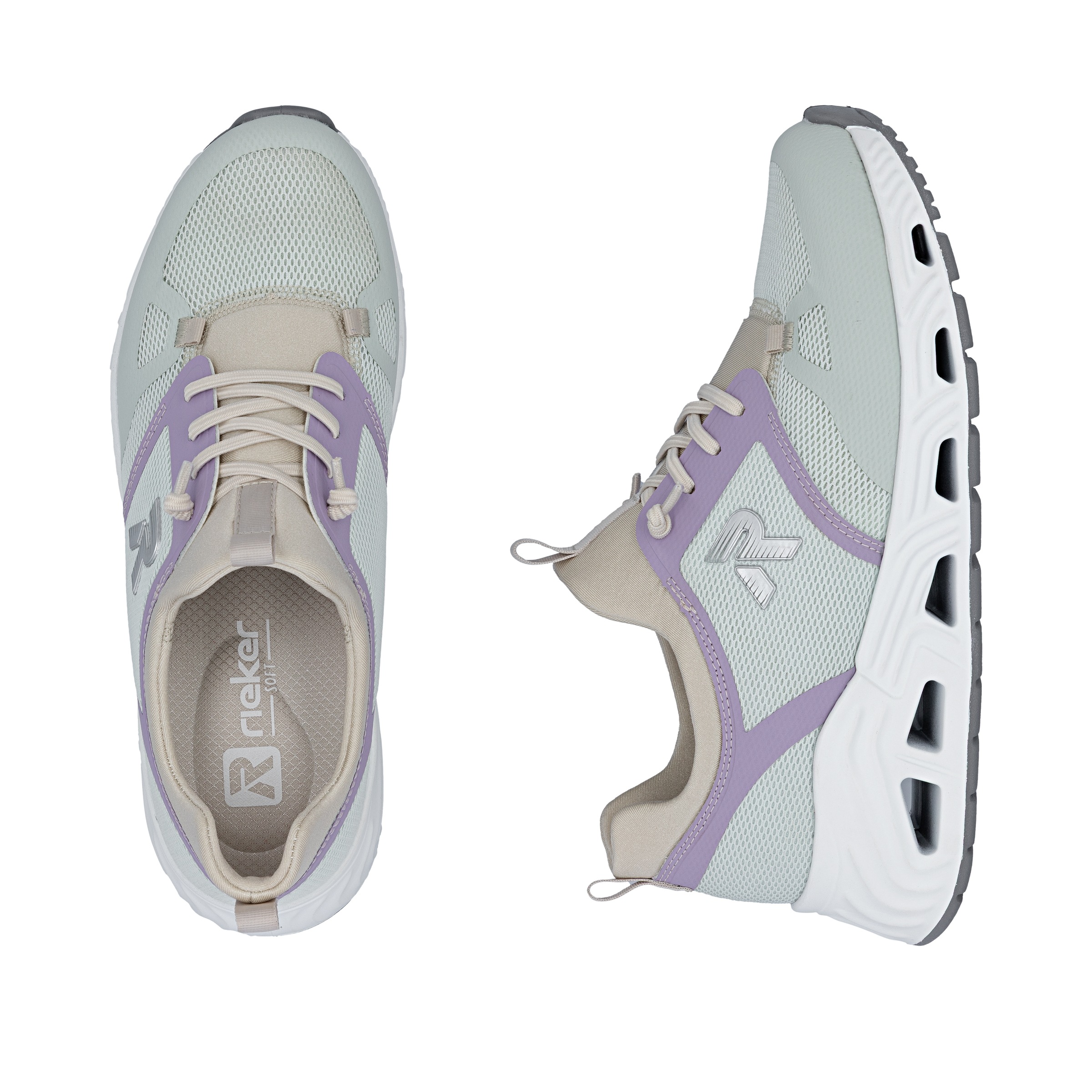 Rieker Slip-On Sneaker  Schlupfschuh, Freizeitschuh, Schnürschuh mit Gummizug