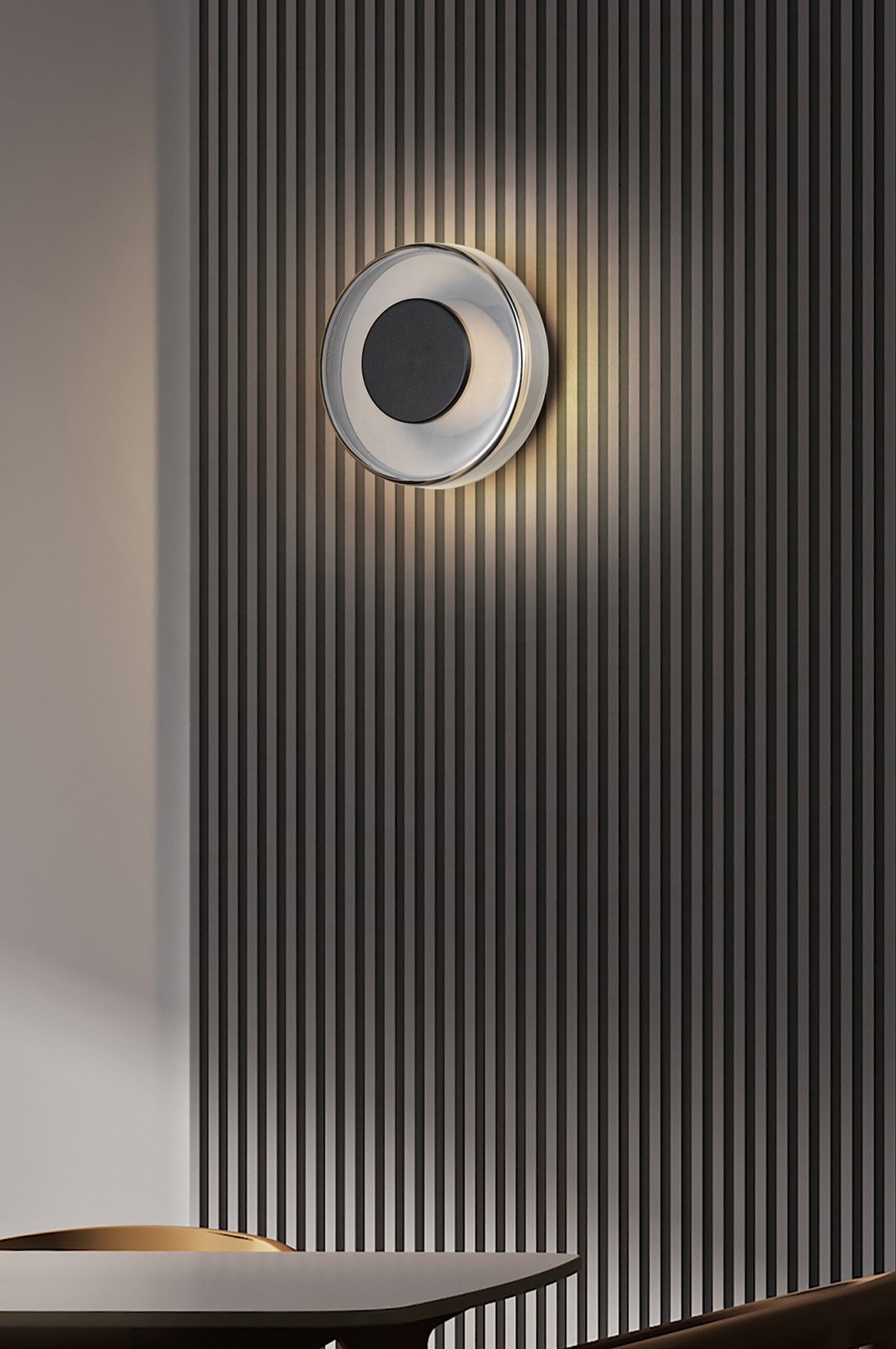 TRIO Leuchten LED Wandleuchte »CELESTE, LED Wandlampe aus Metall Glas und Holz Ø 22cm, 10W 1100 Lumen«, 1 flammig, Leuchtmittel LED-Board | LED fest integriert, 3-Stufen dimmbar über Wandschalter, elegante moderne Wandlampe Flur