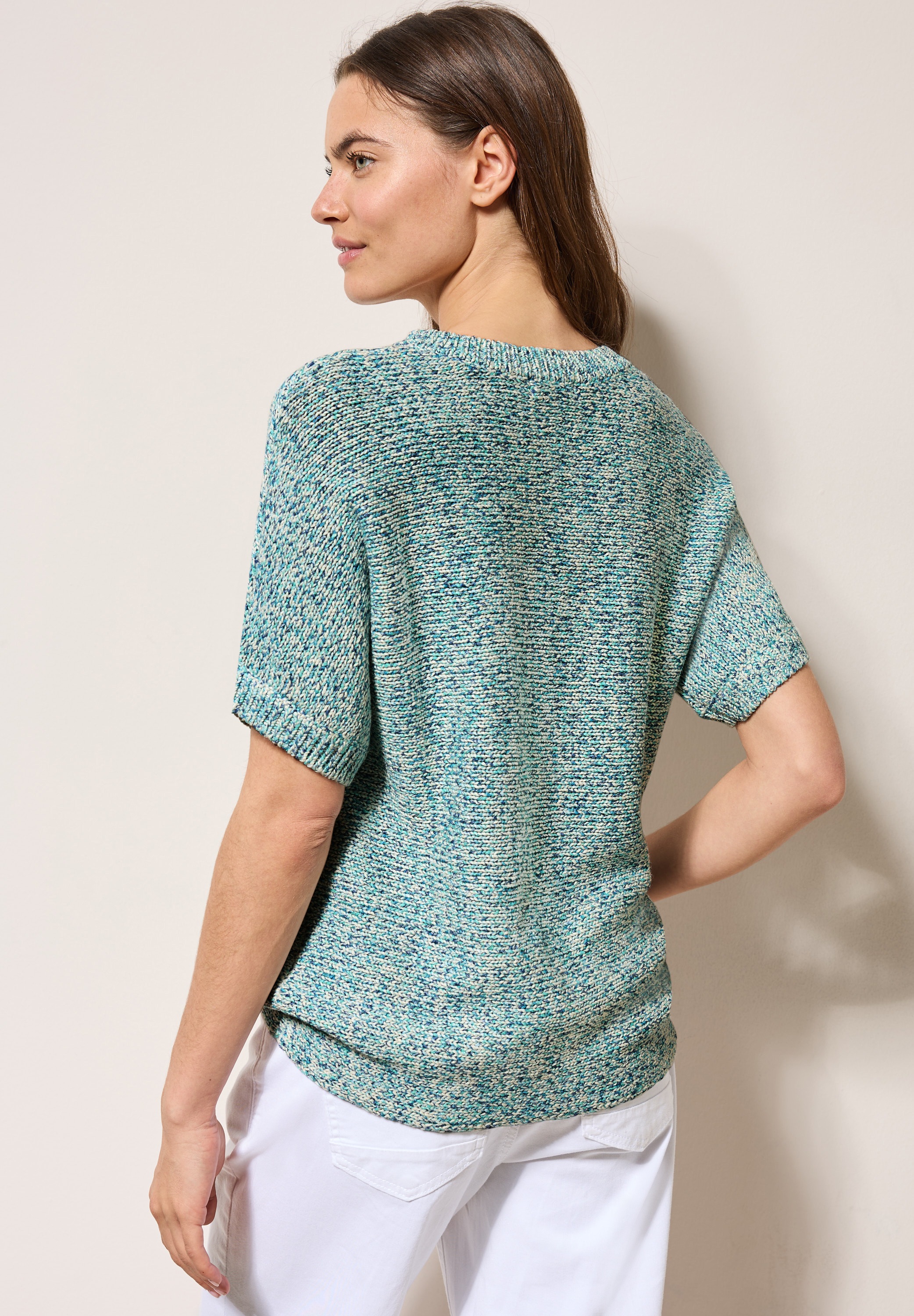 Cecil Kurzarmpullover, aus Mouliné günstig online kaufen