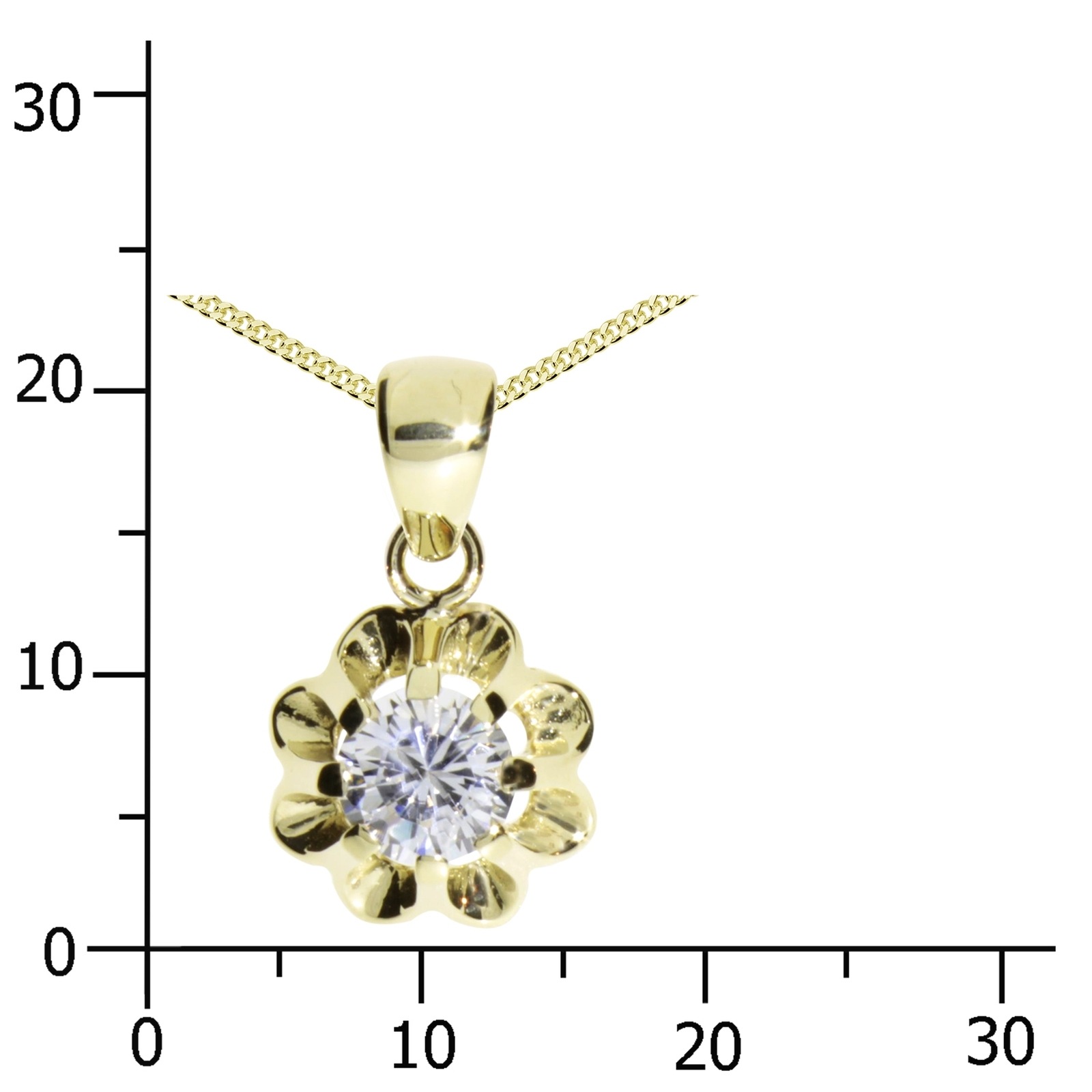 OSTSEE-SCHMUCK Kette und Anhänger Set »- Pia 6 mm - Gold 333/000 - Zirkonia«