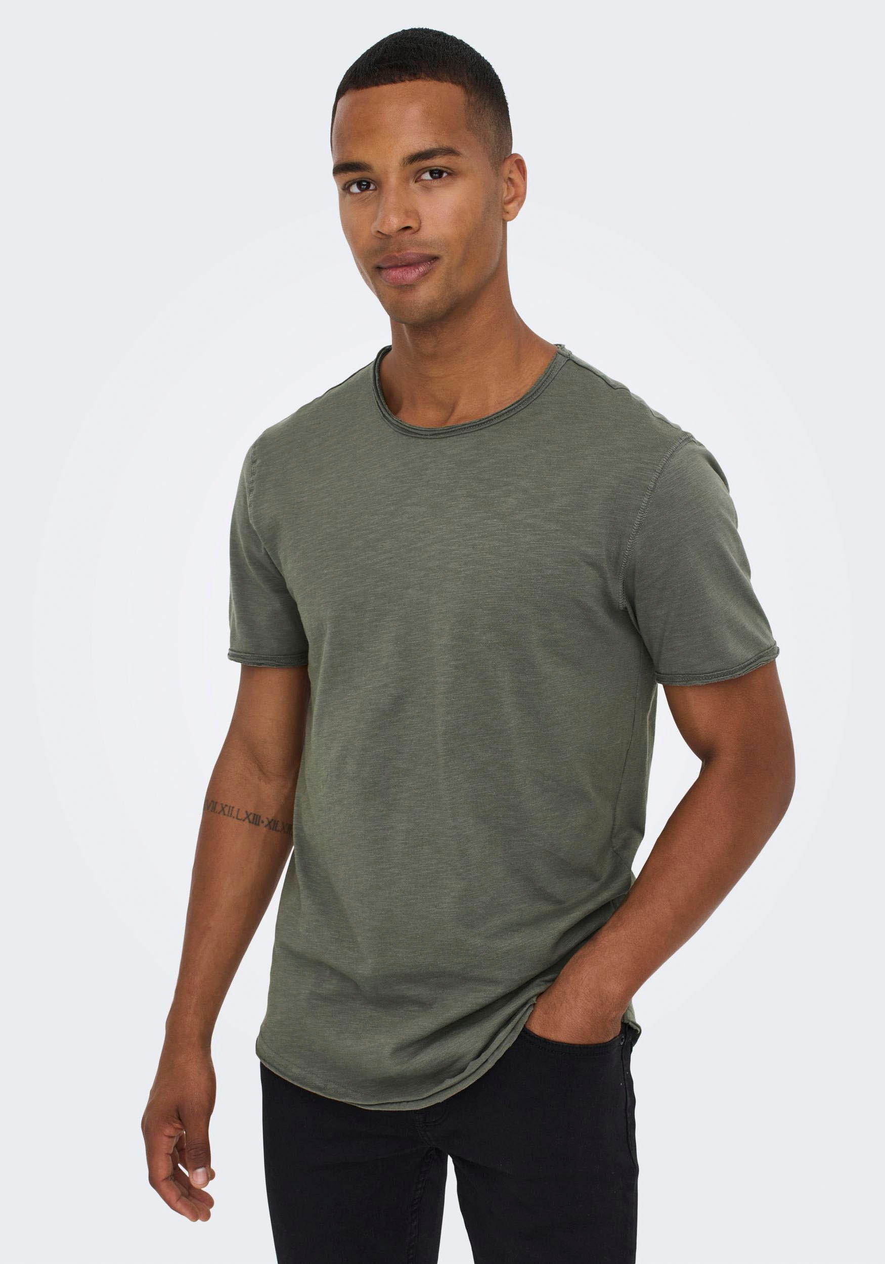 Only & Sons Herren Rundhals T-Shirt ONSBENNE LONGY - Regular Fit günstig online kaufen